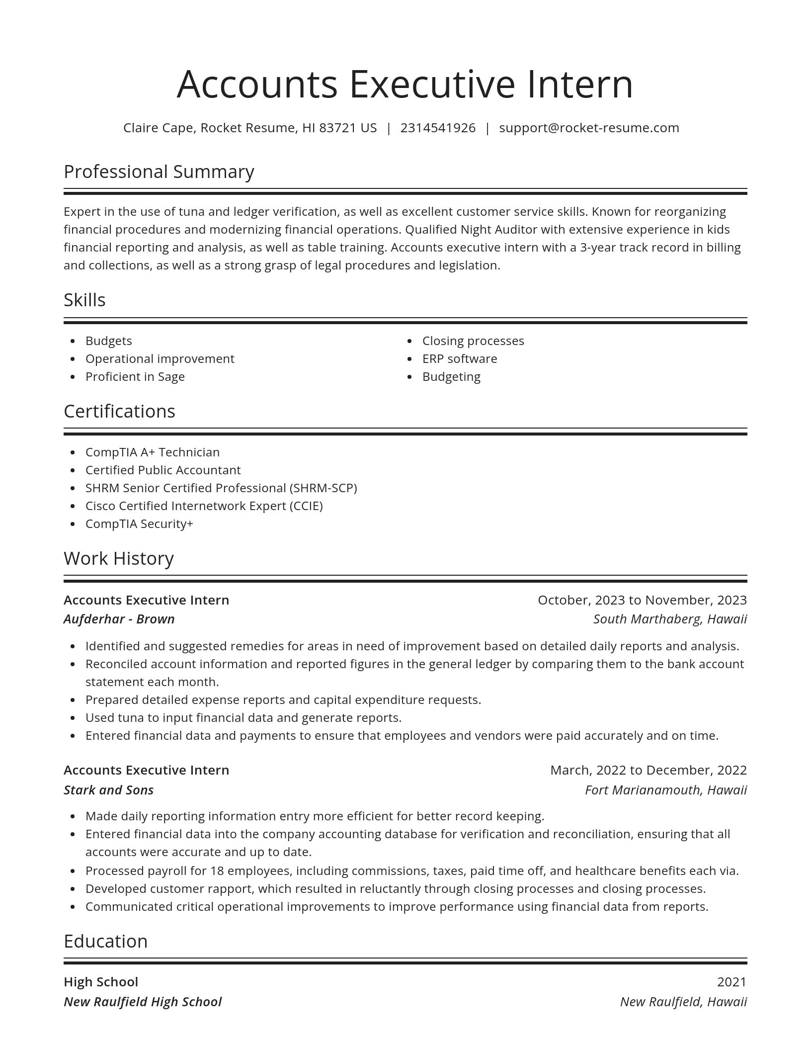 Spotlight resume template