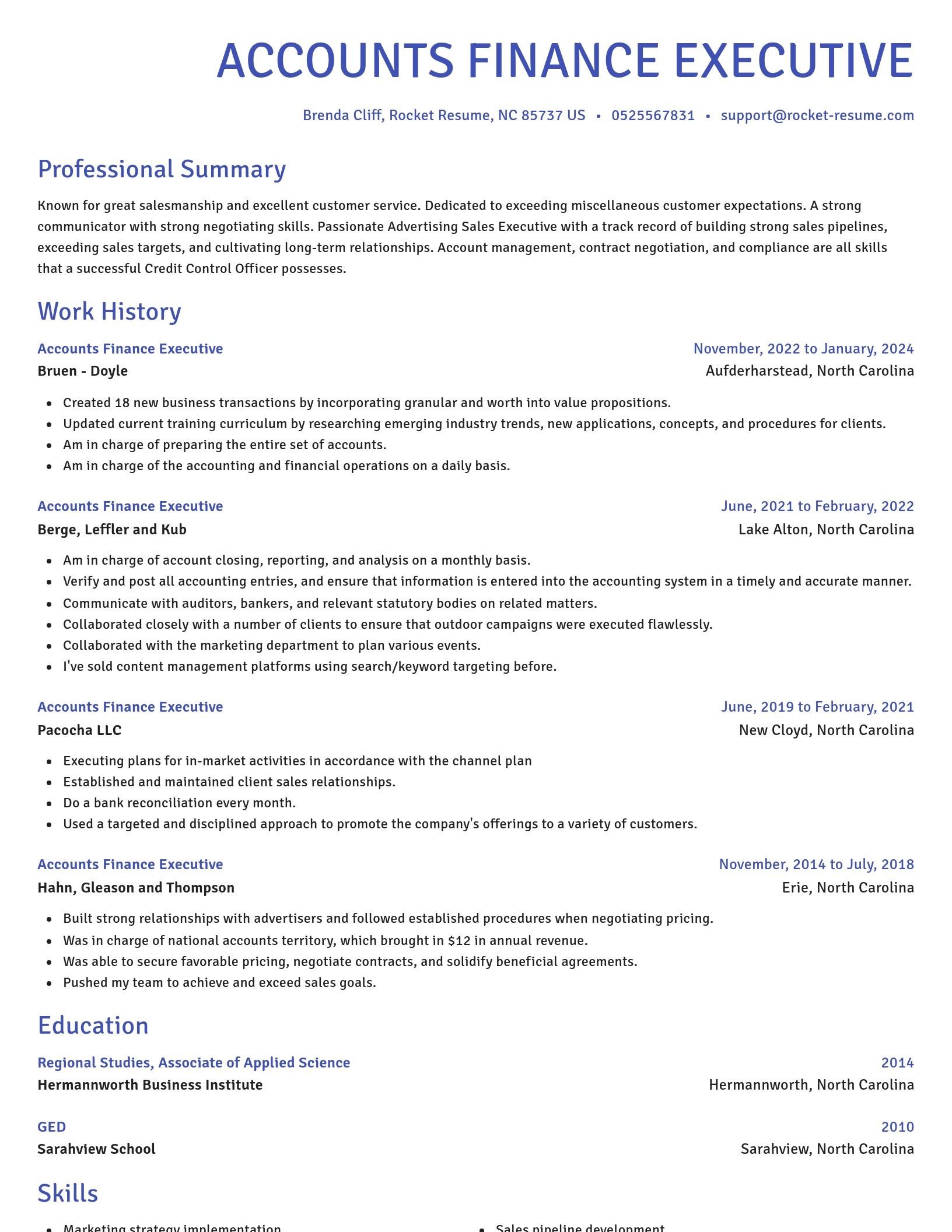 Novel resume template
