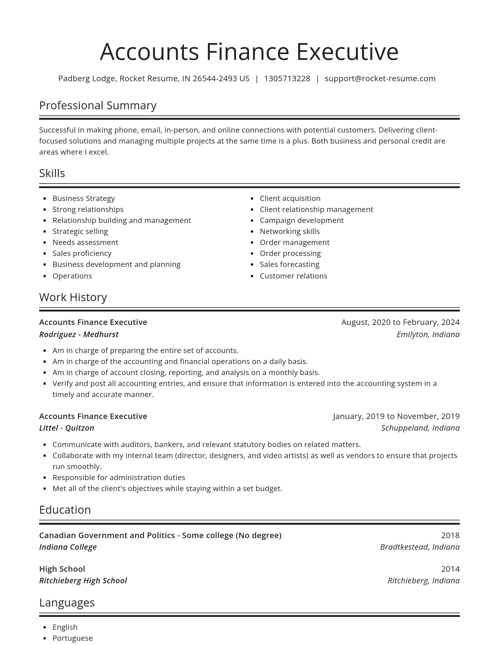 Spotlight resume template