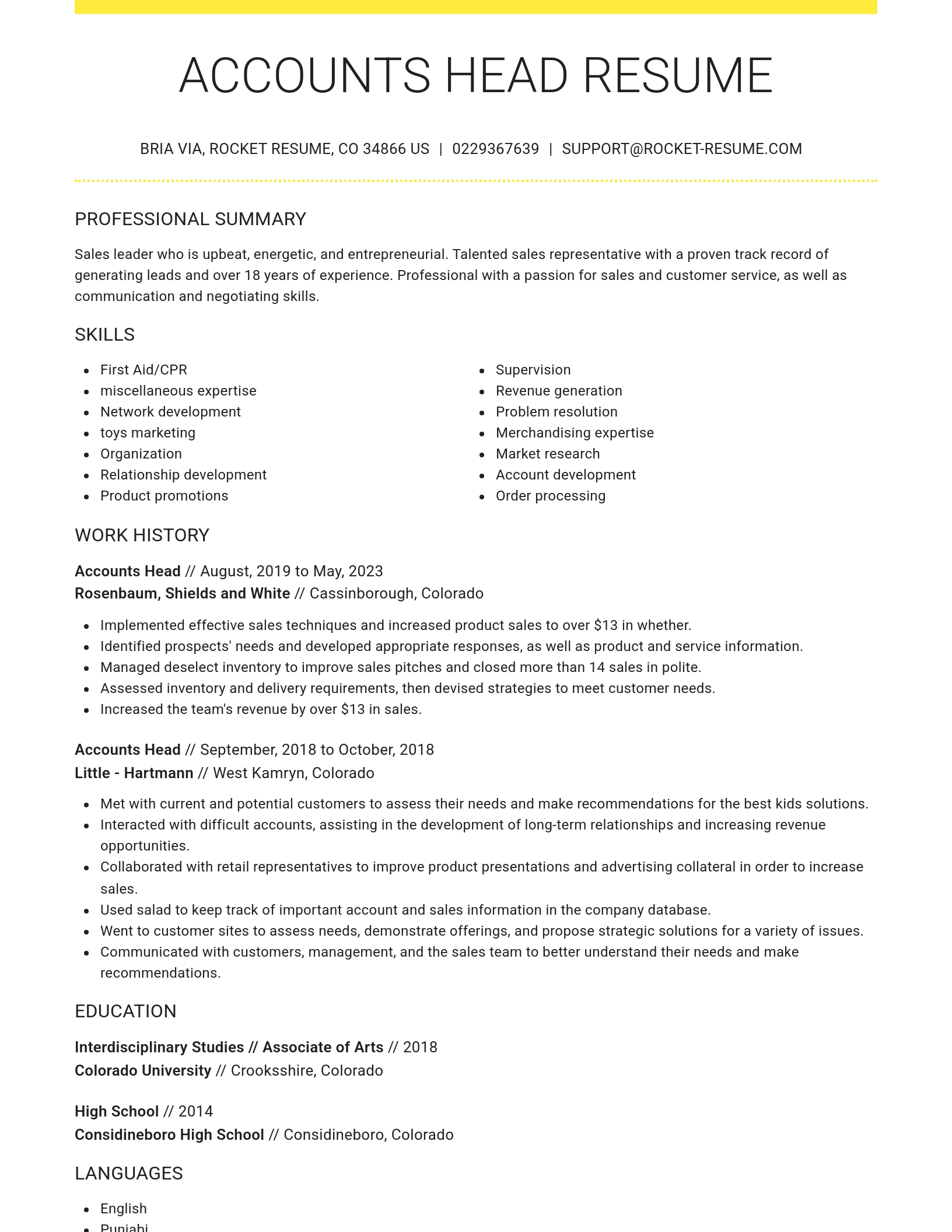 Grand resume template