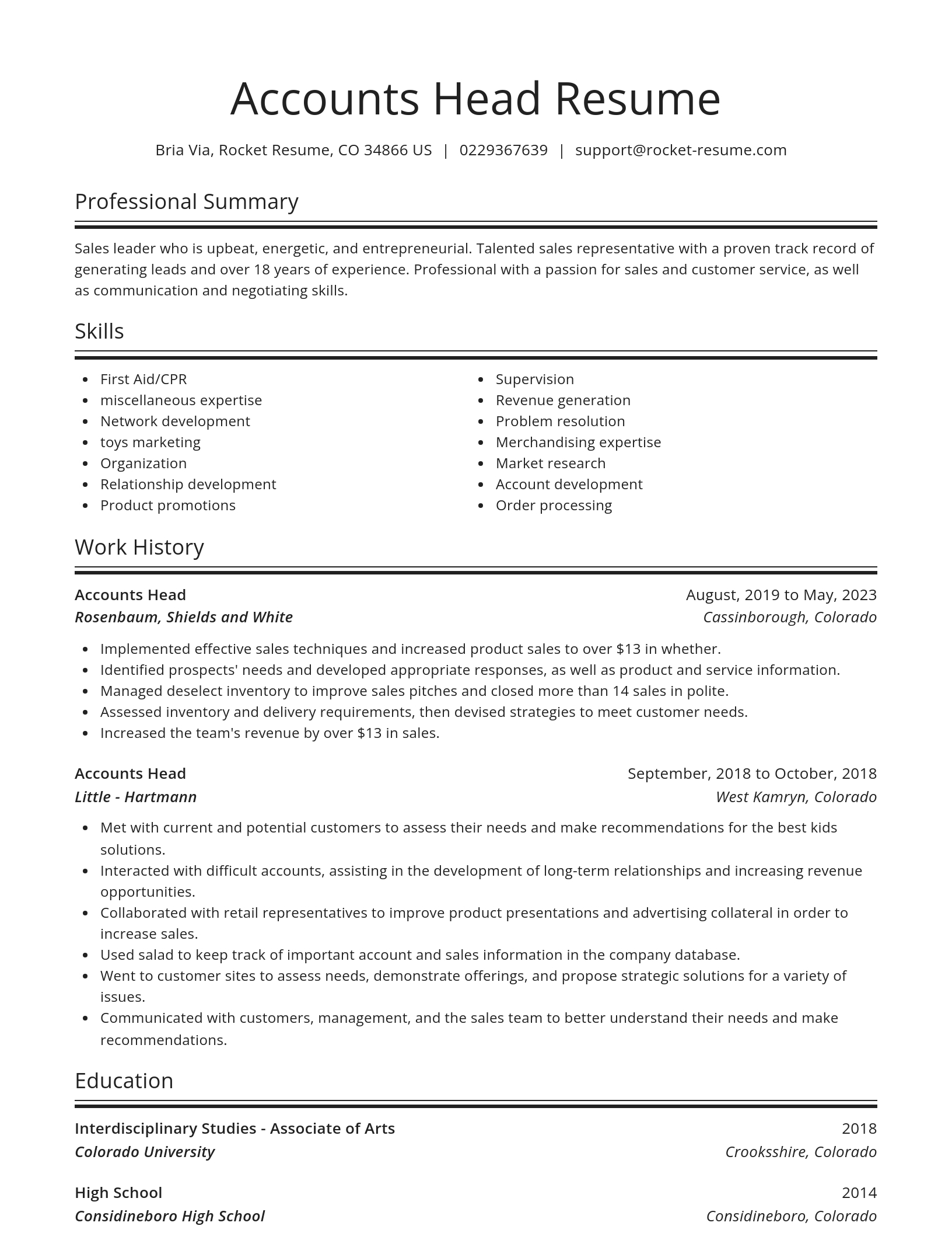 Spotlight resume template