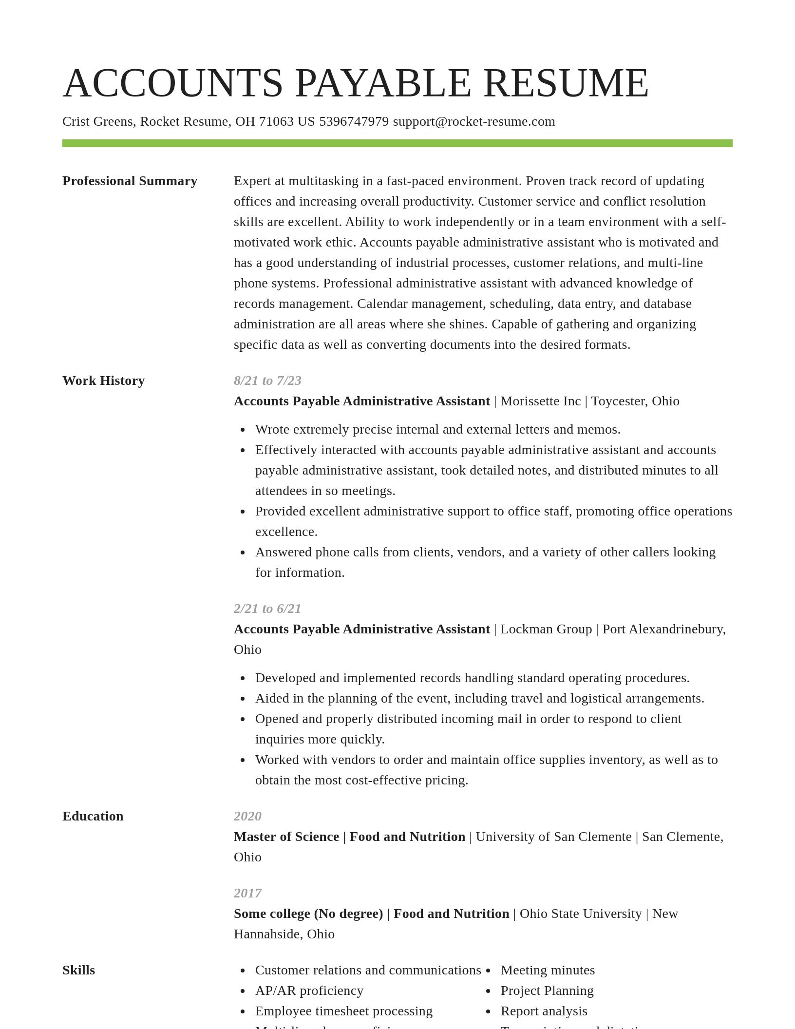 Smart resume template