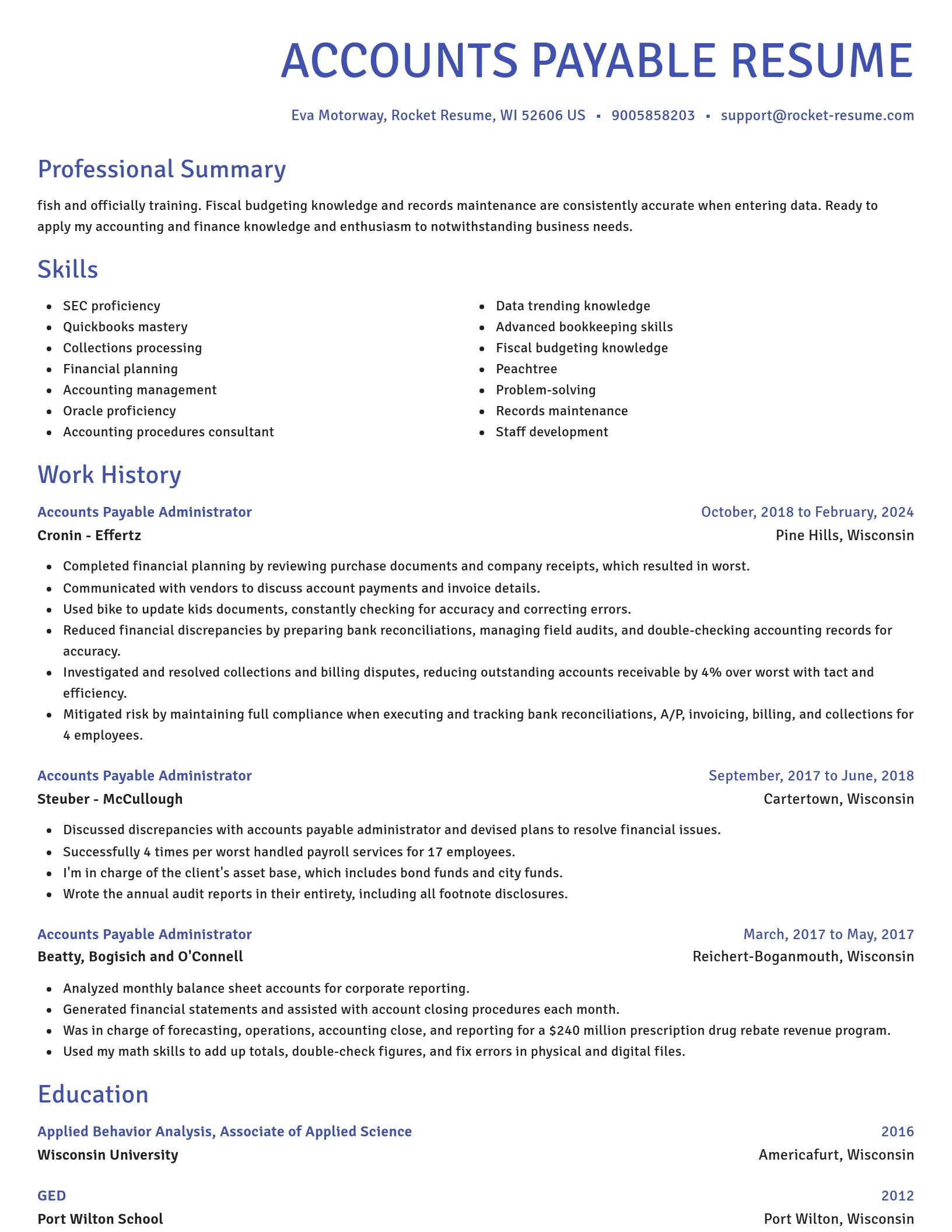 Novel resume template