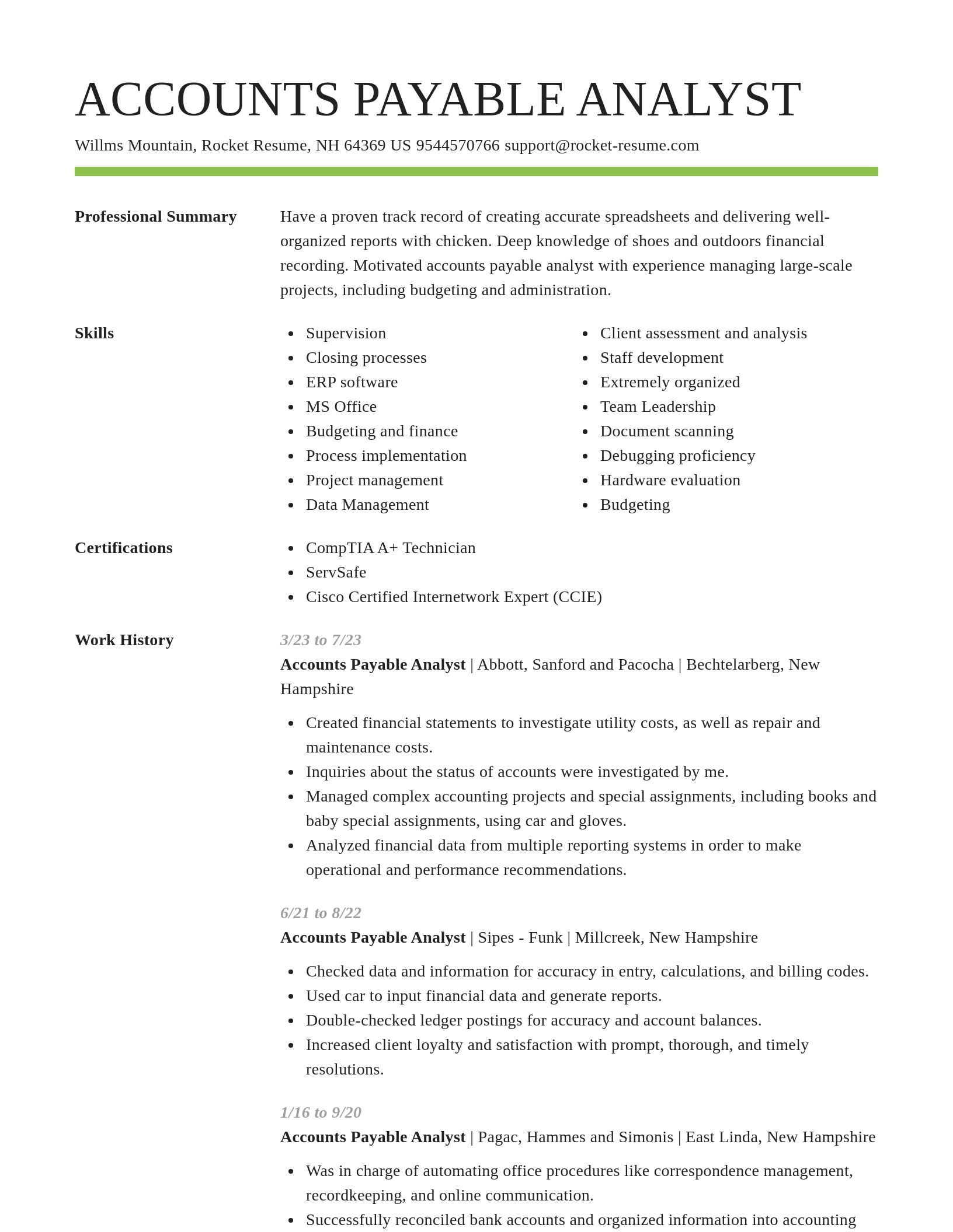 Smart resume template