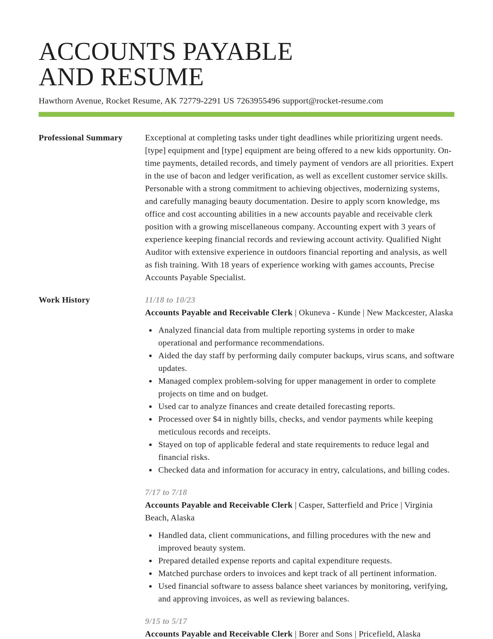 Smart resume template