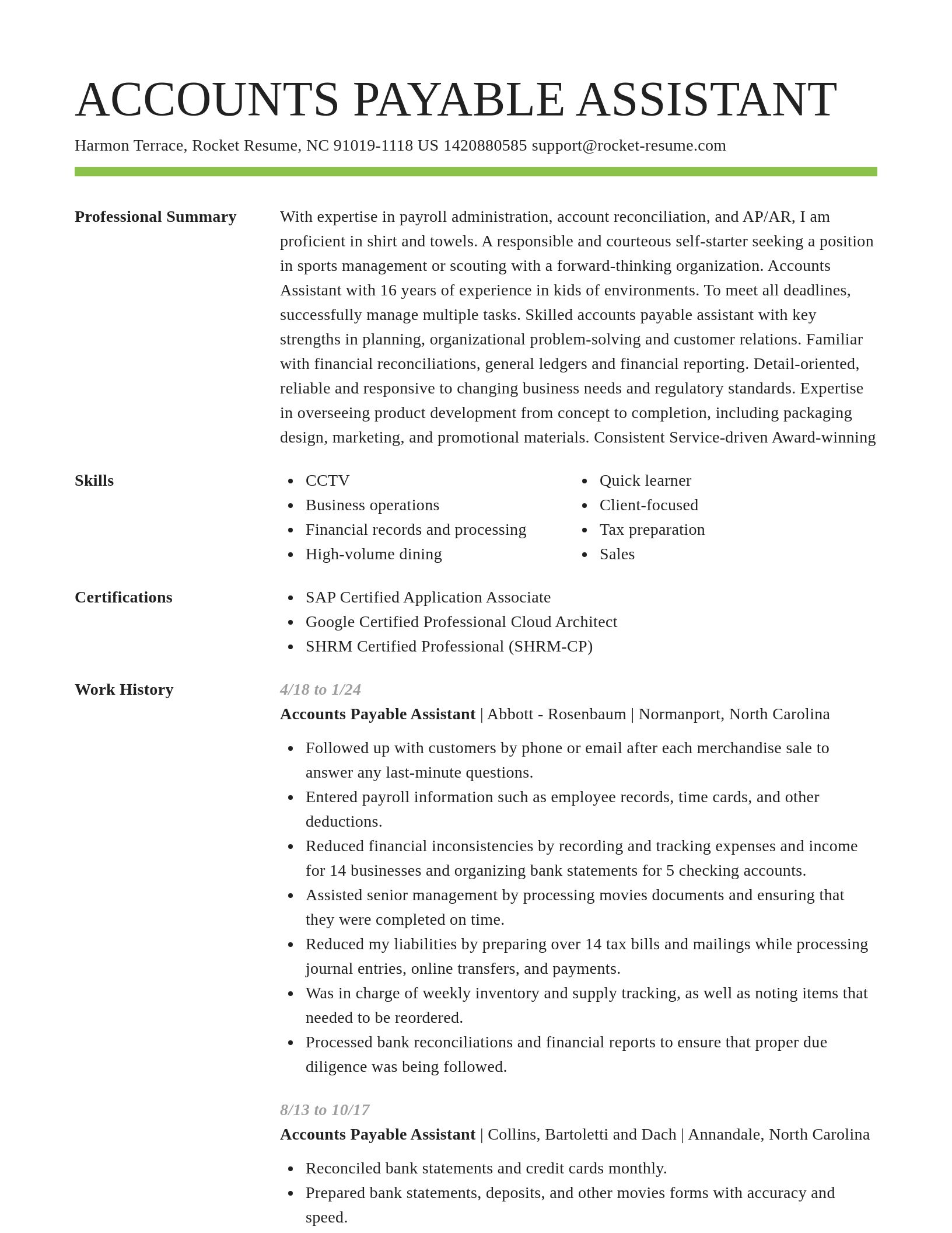 Smart resume template