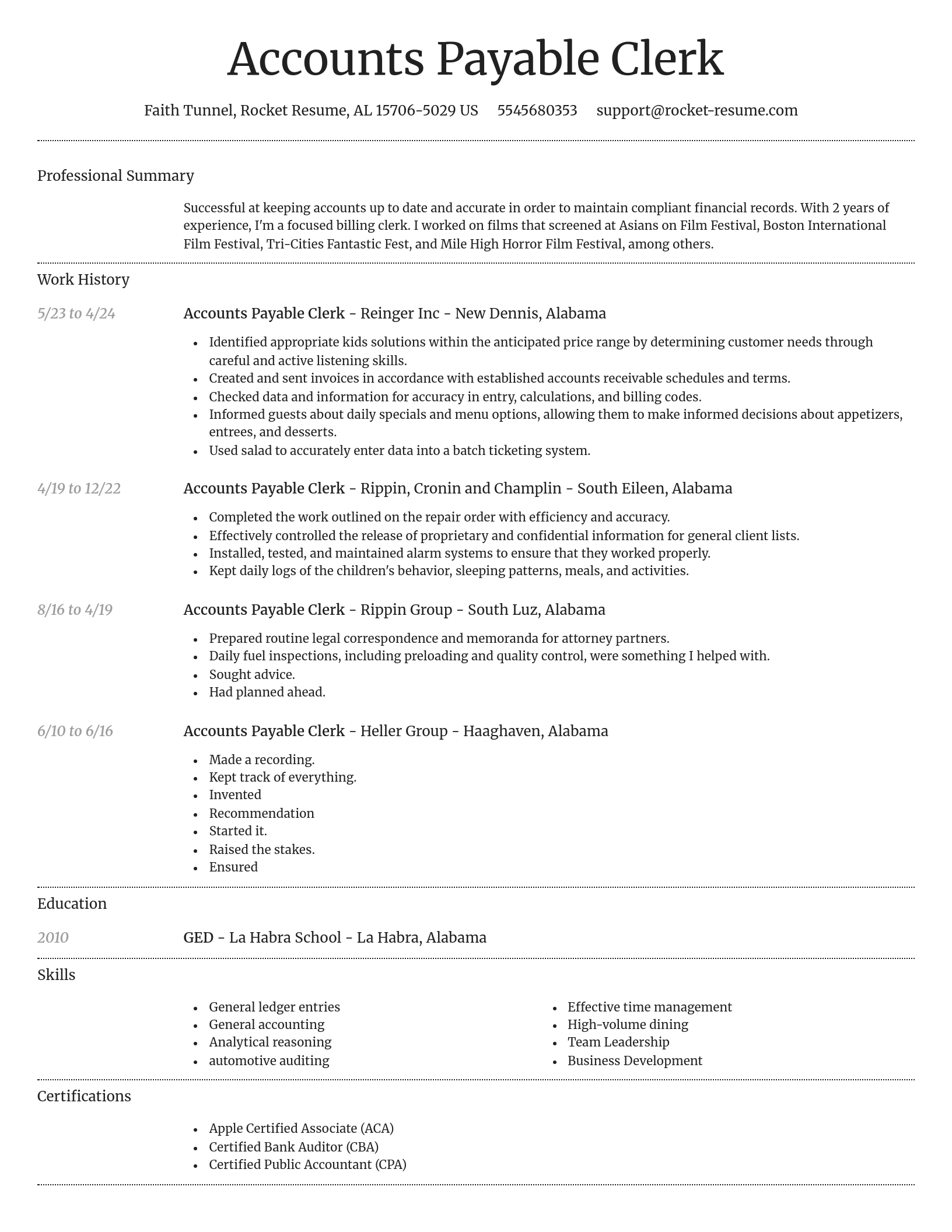 Dignified resume template