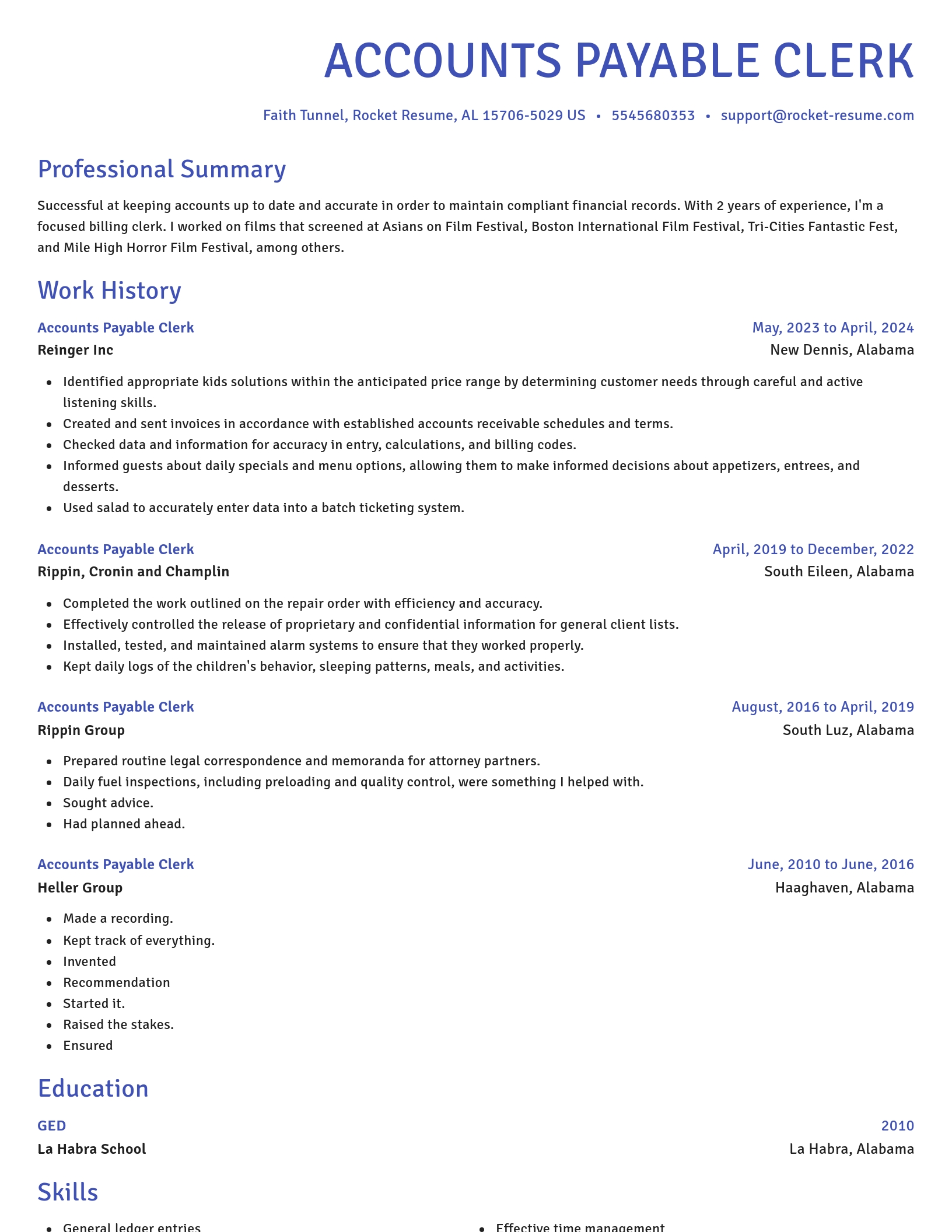 Novel resume template