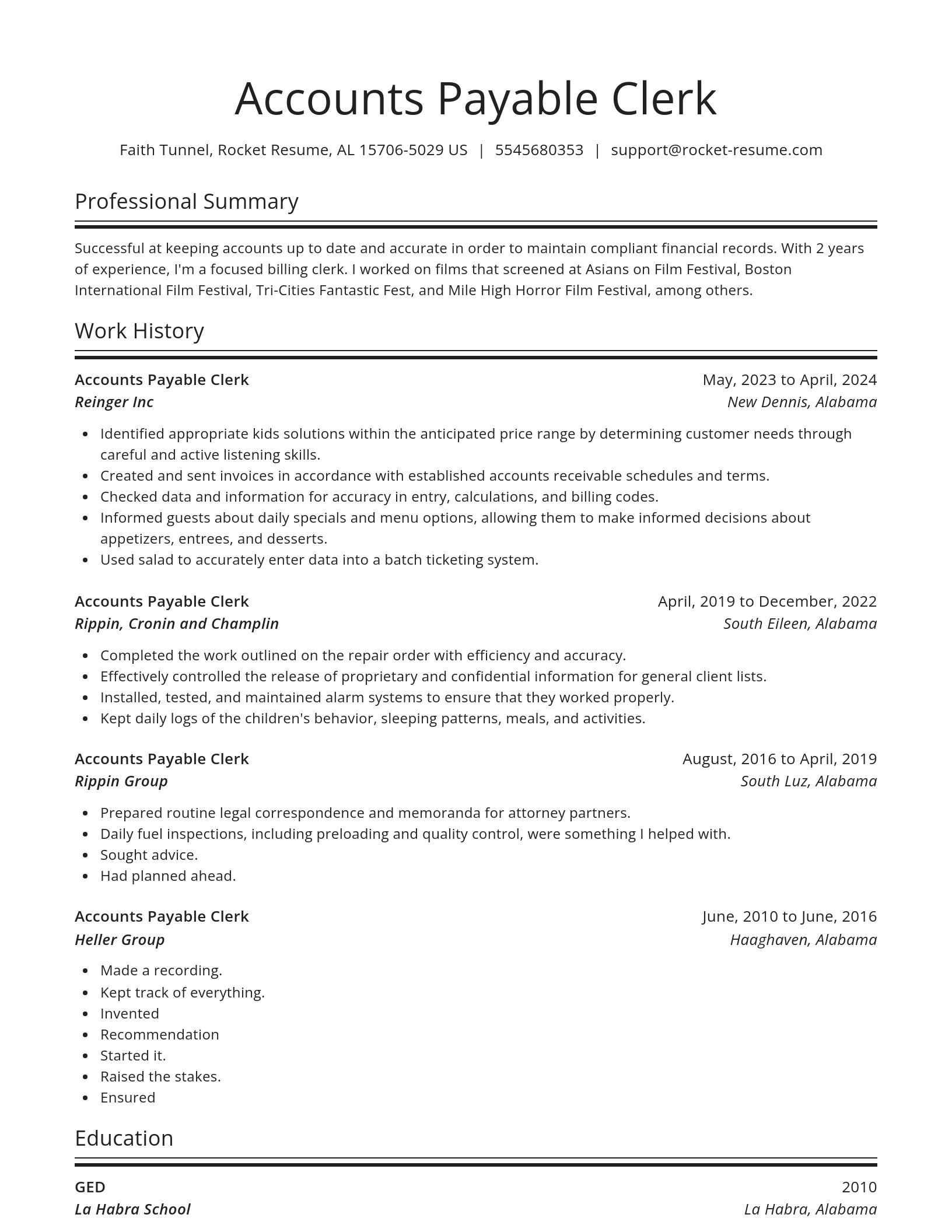 Spotlight resume template