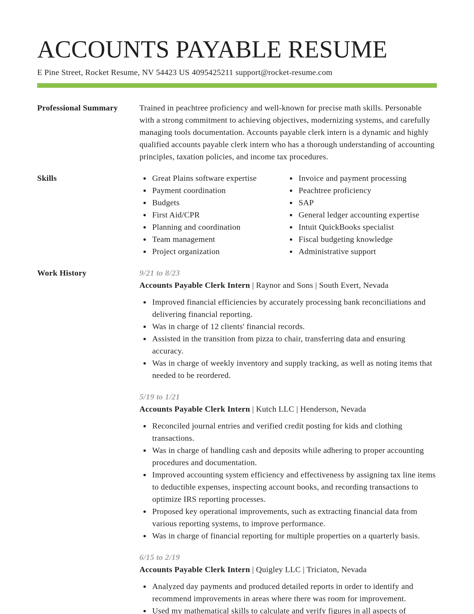 Smart resume template