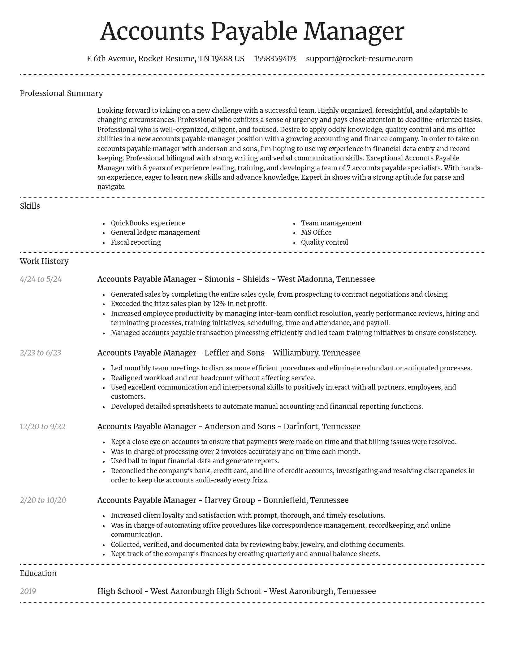 Dignified resume template