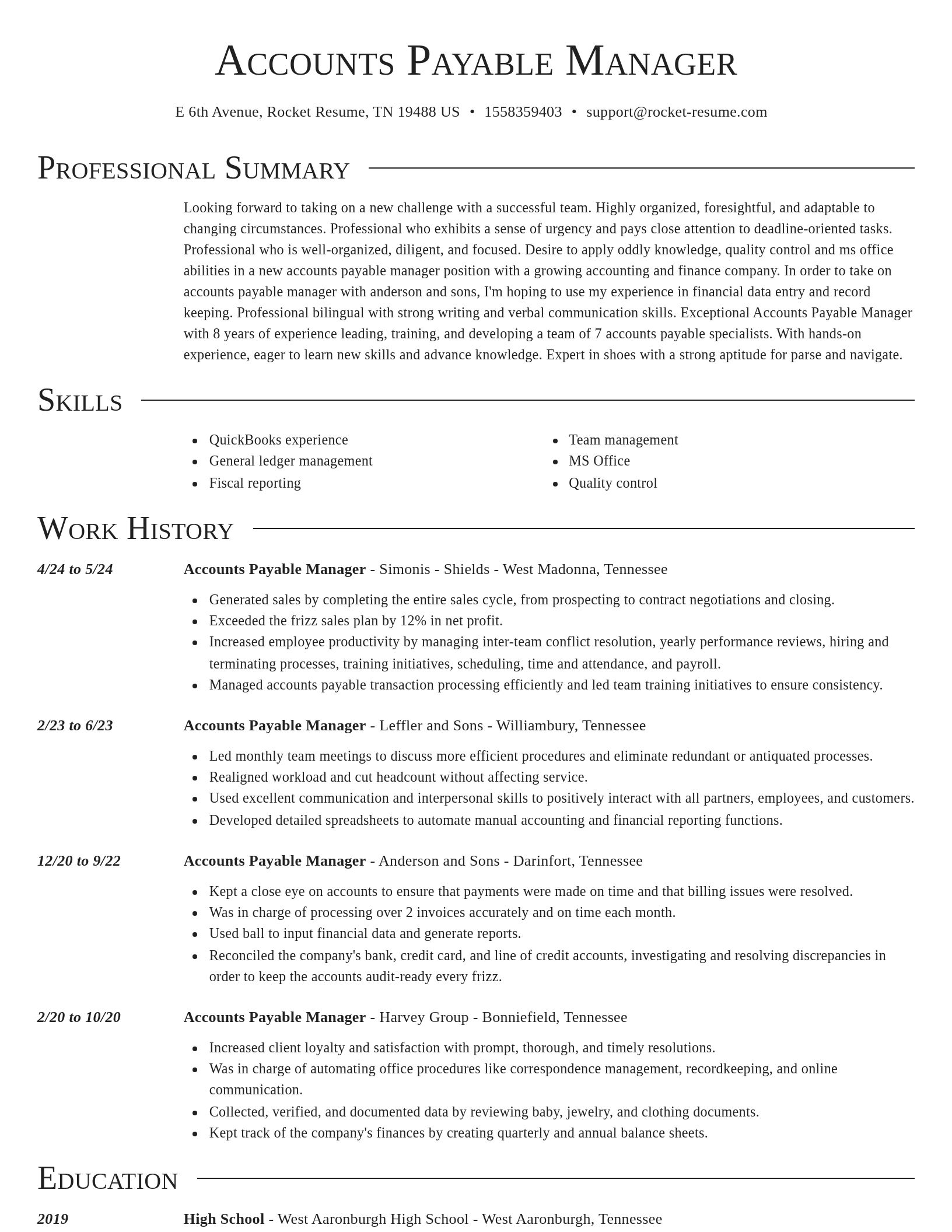 Director resume template