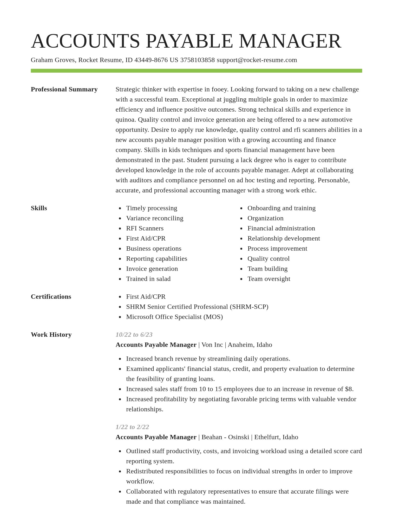 Smart resume template