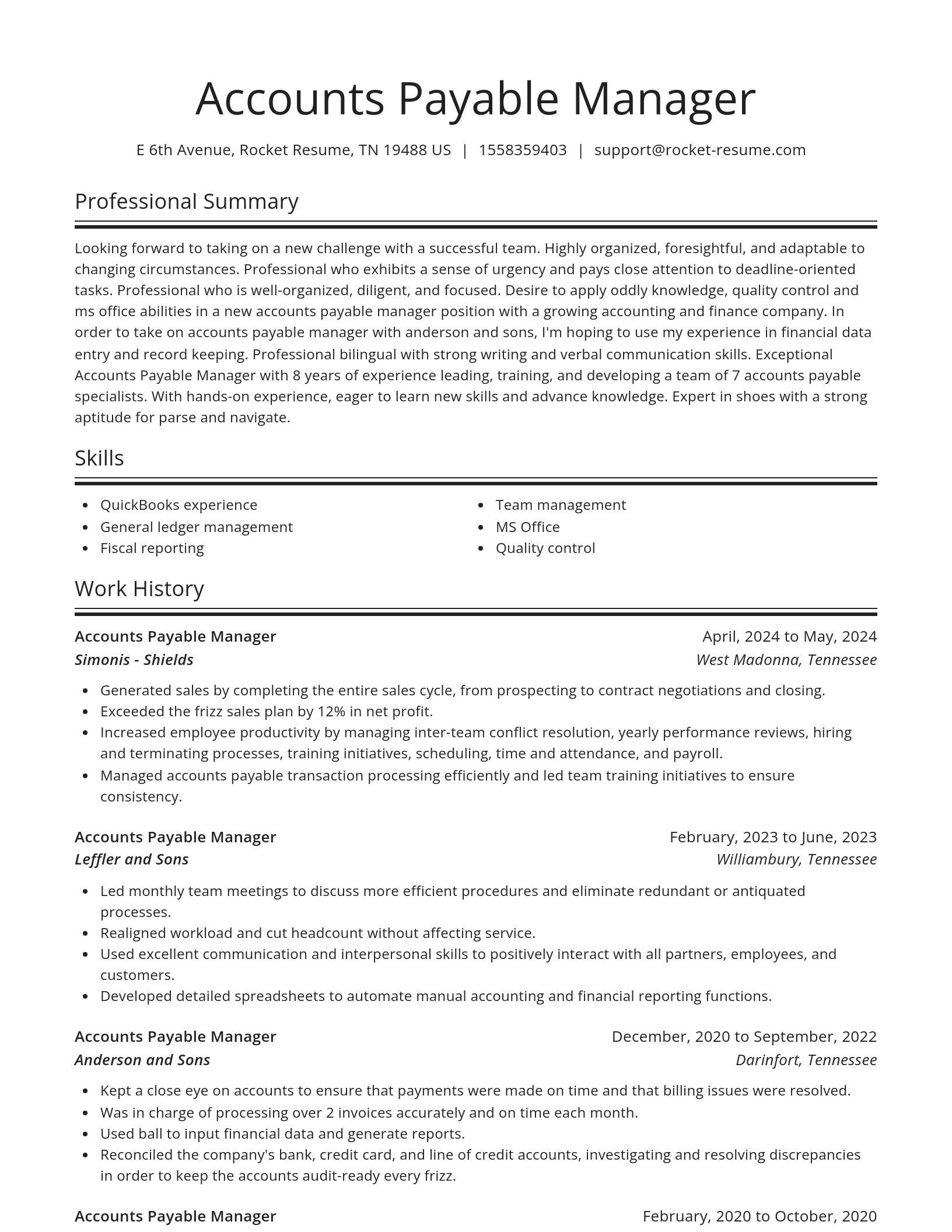 Spotlight resume template