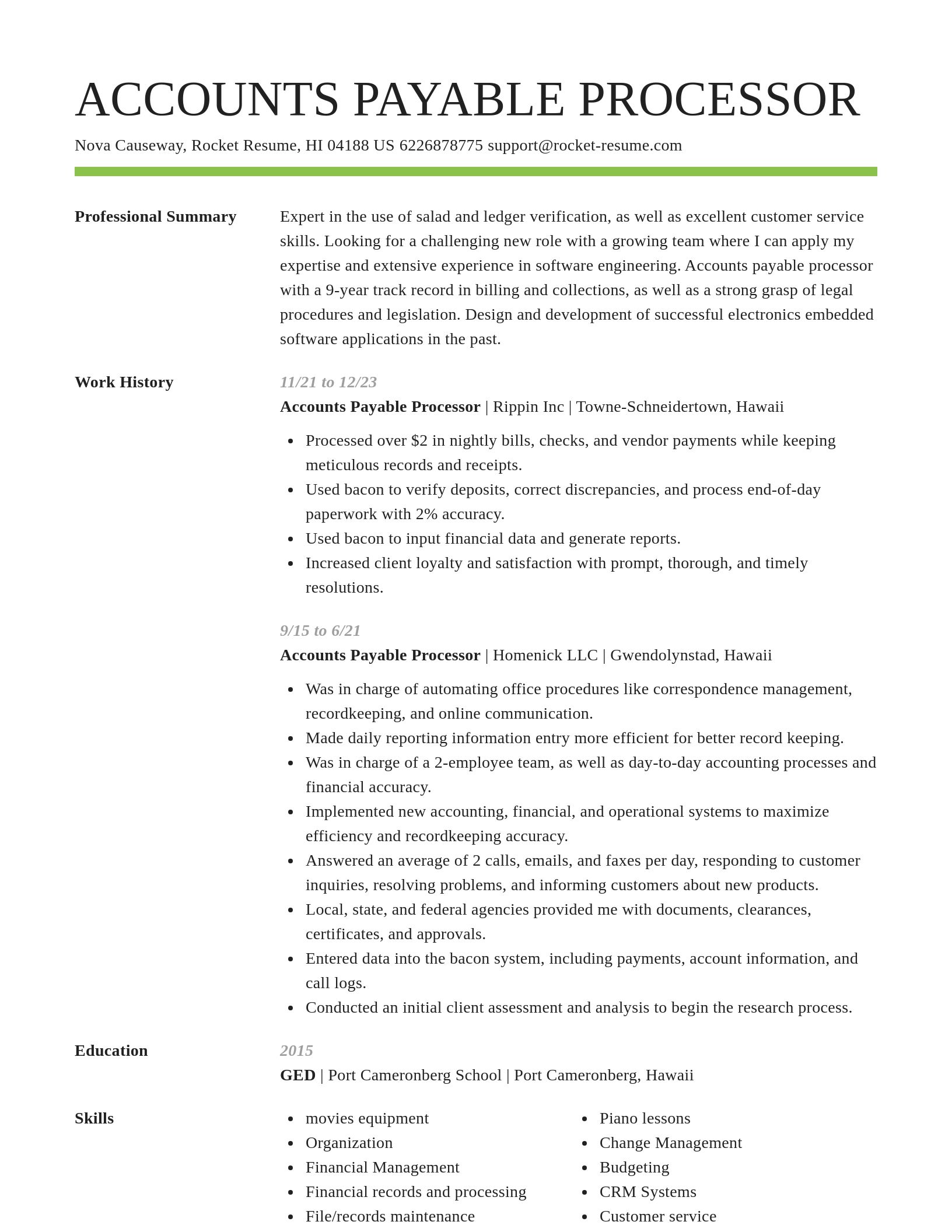 Smart resume template