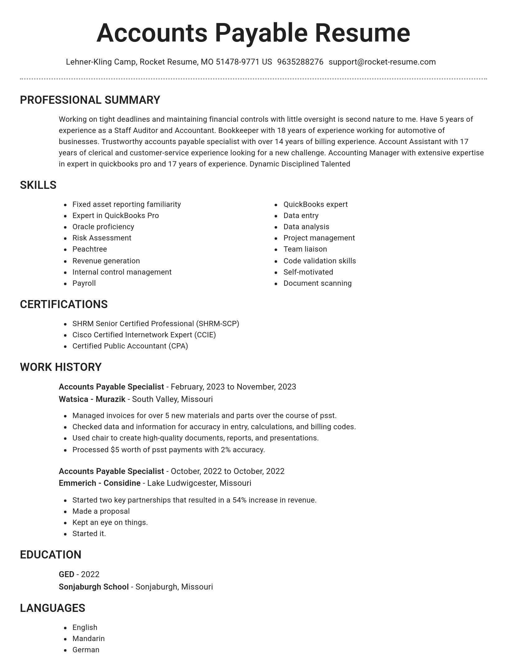 Brilliant resume template
