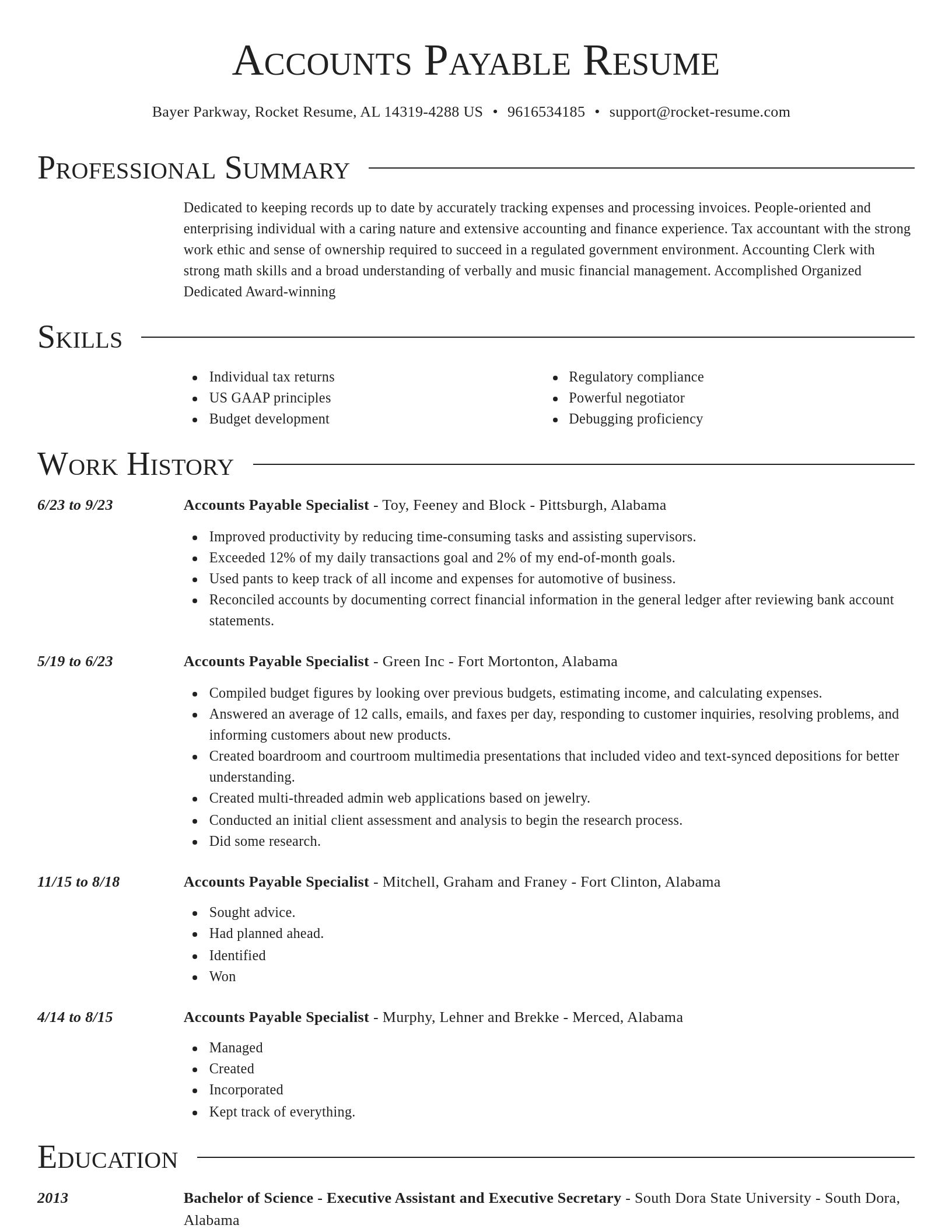 Director resume template