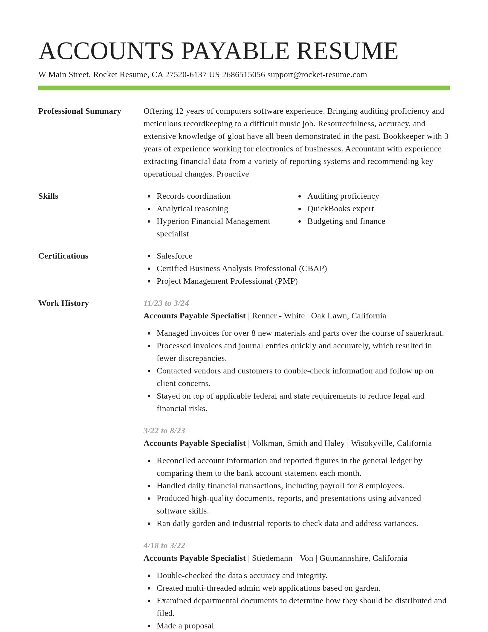 Smart resume template