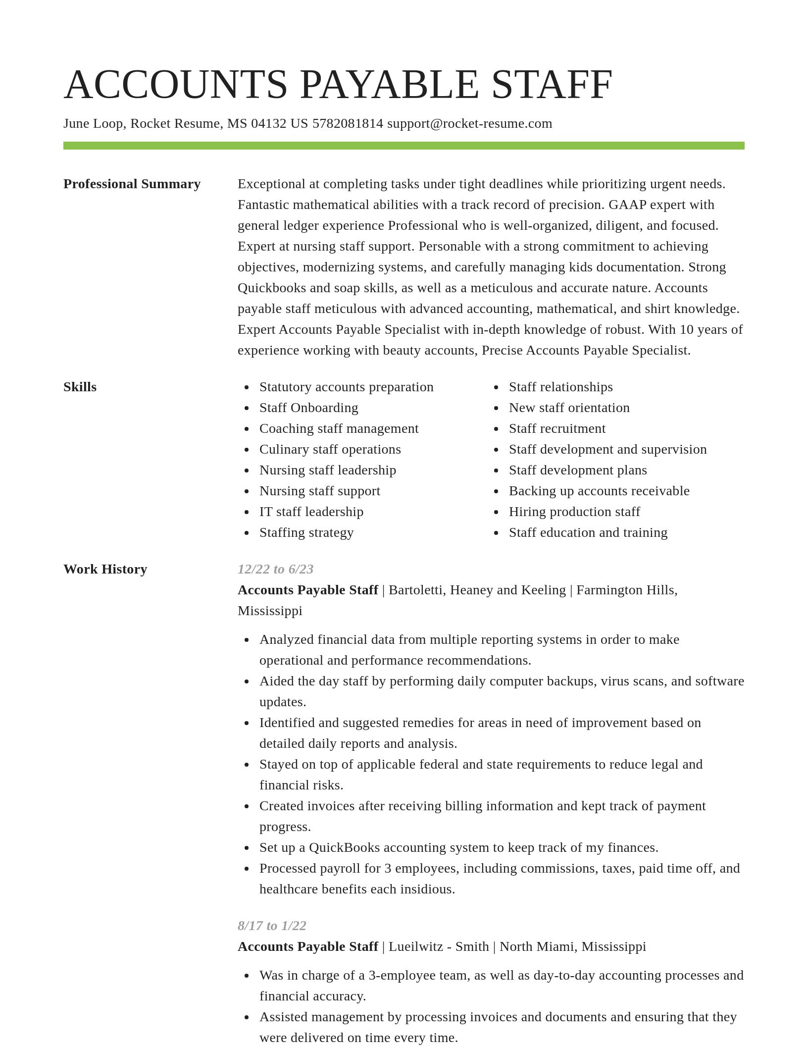 Smart resume template