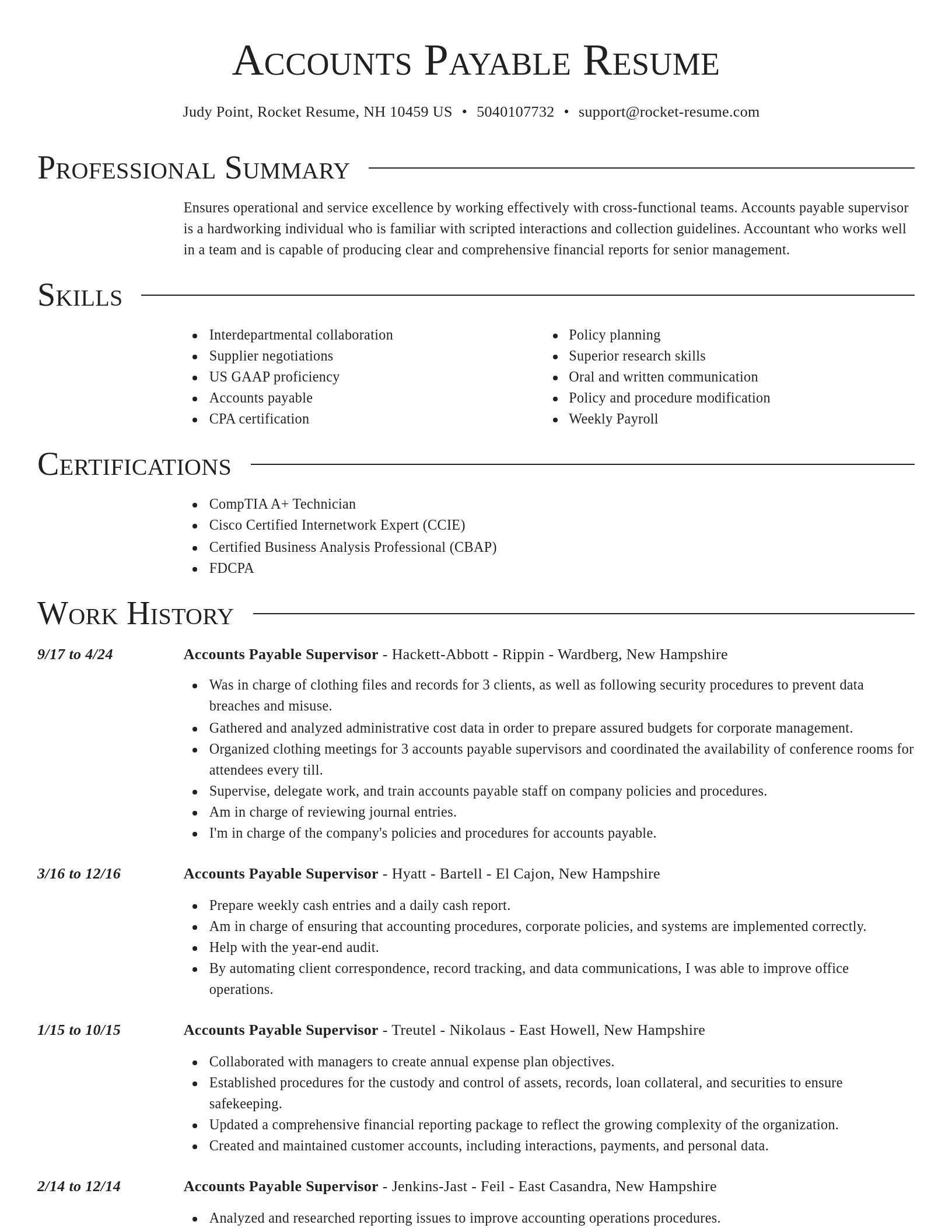 Director resume template