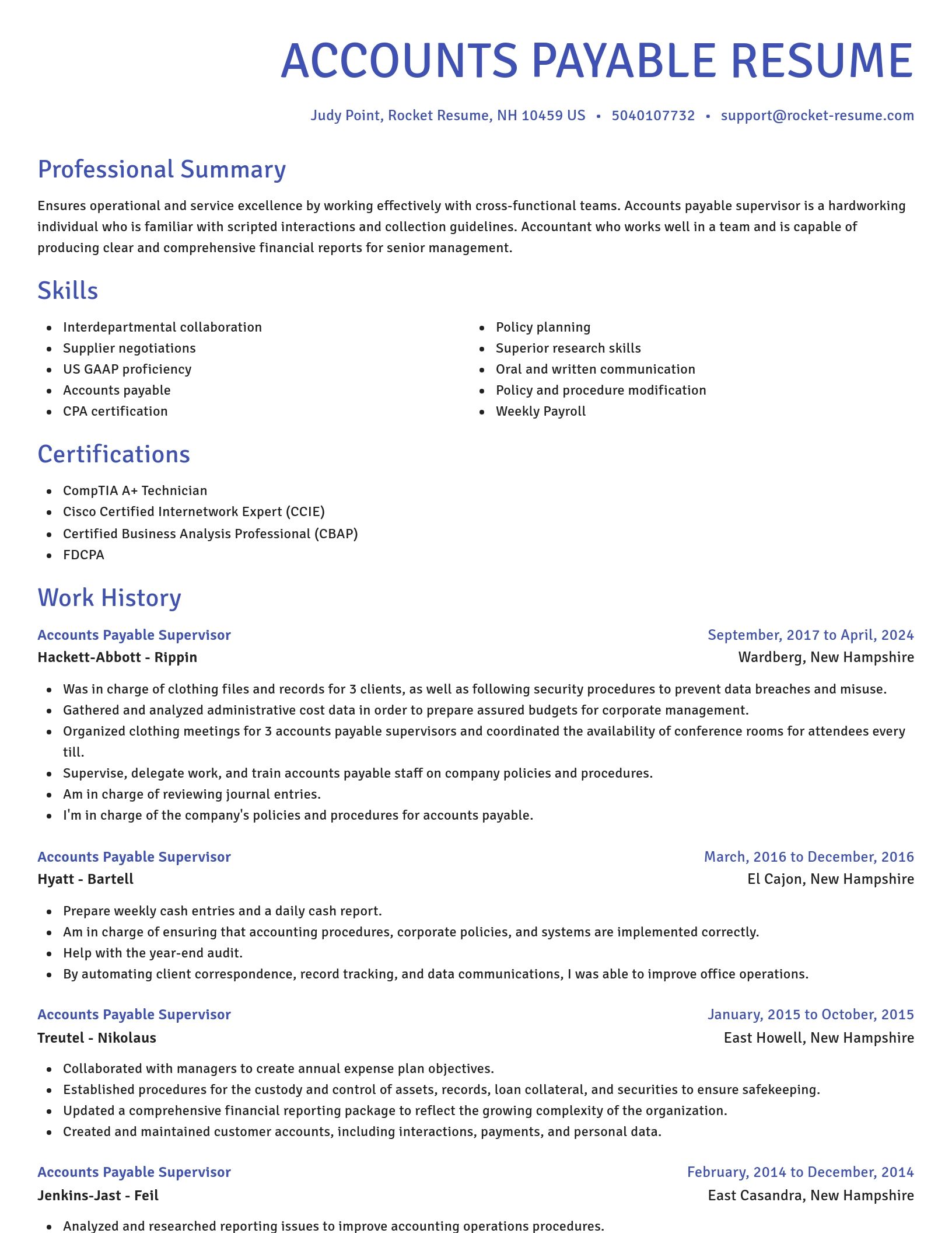 Novel resume template