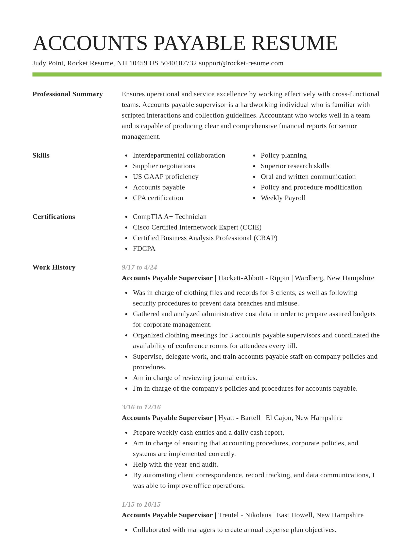 Smart resume template