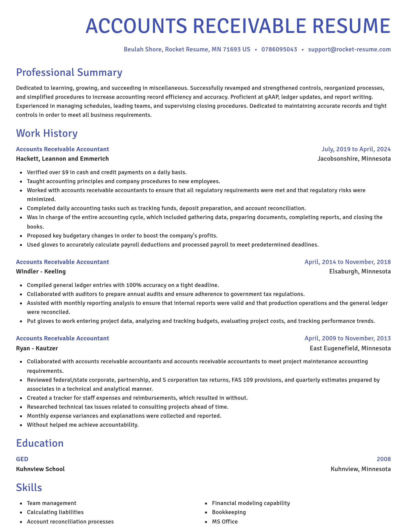 Novel resume template