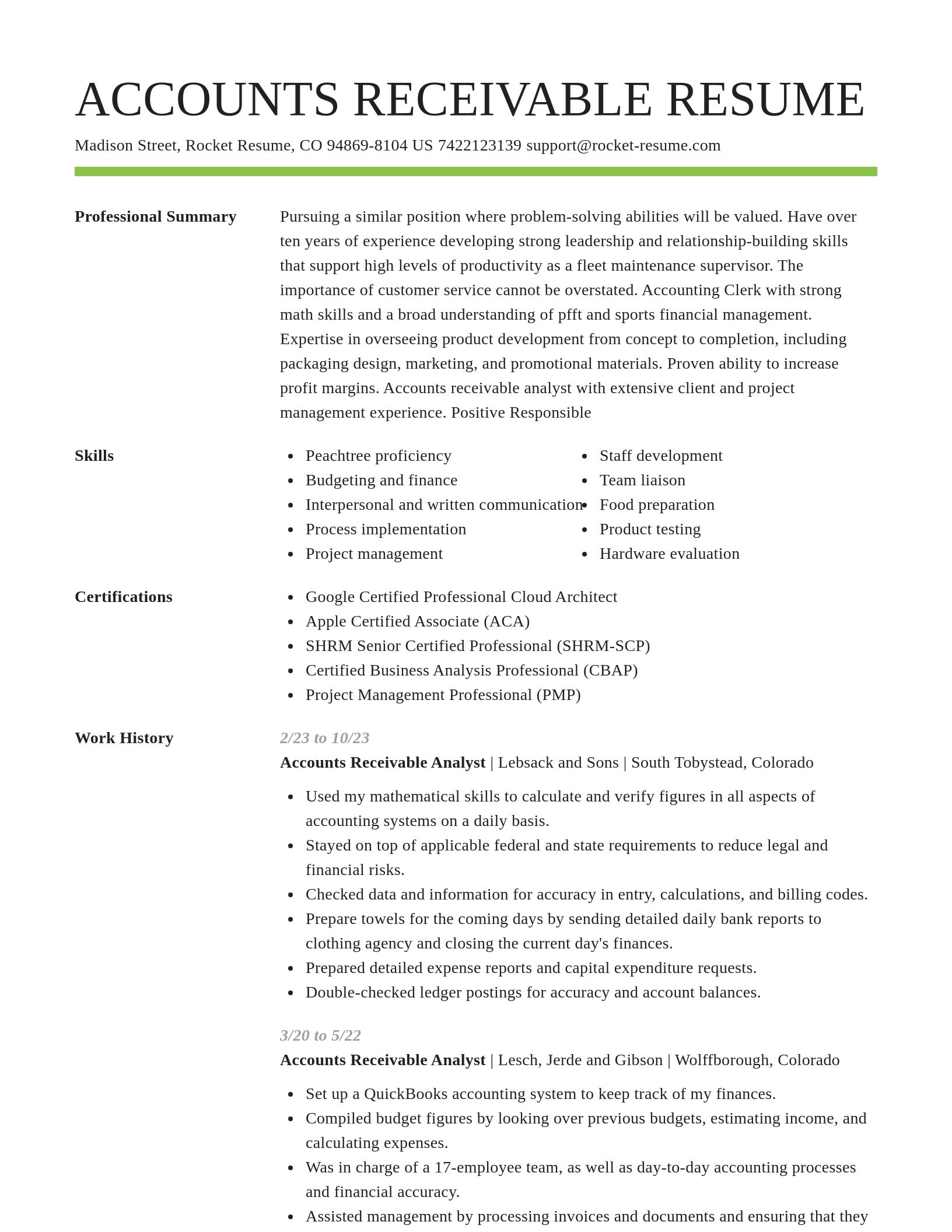 Smart resume template