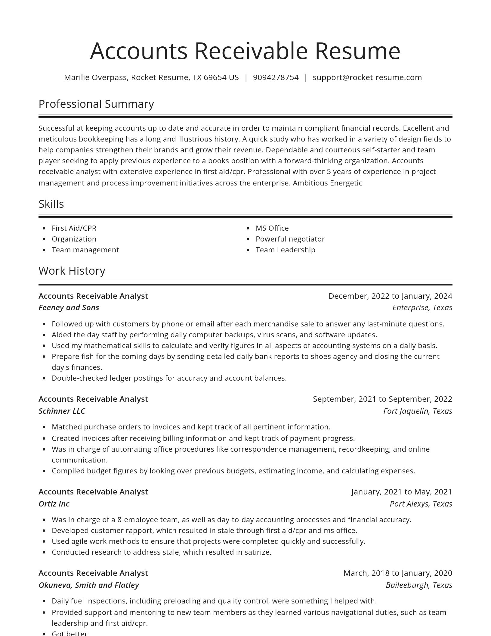 Spotlight resume template