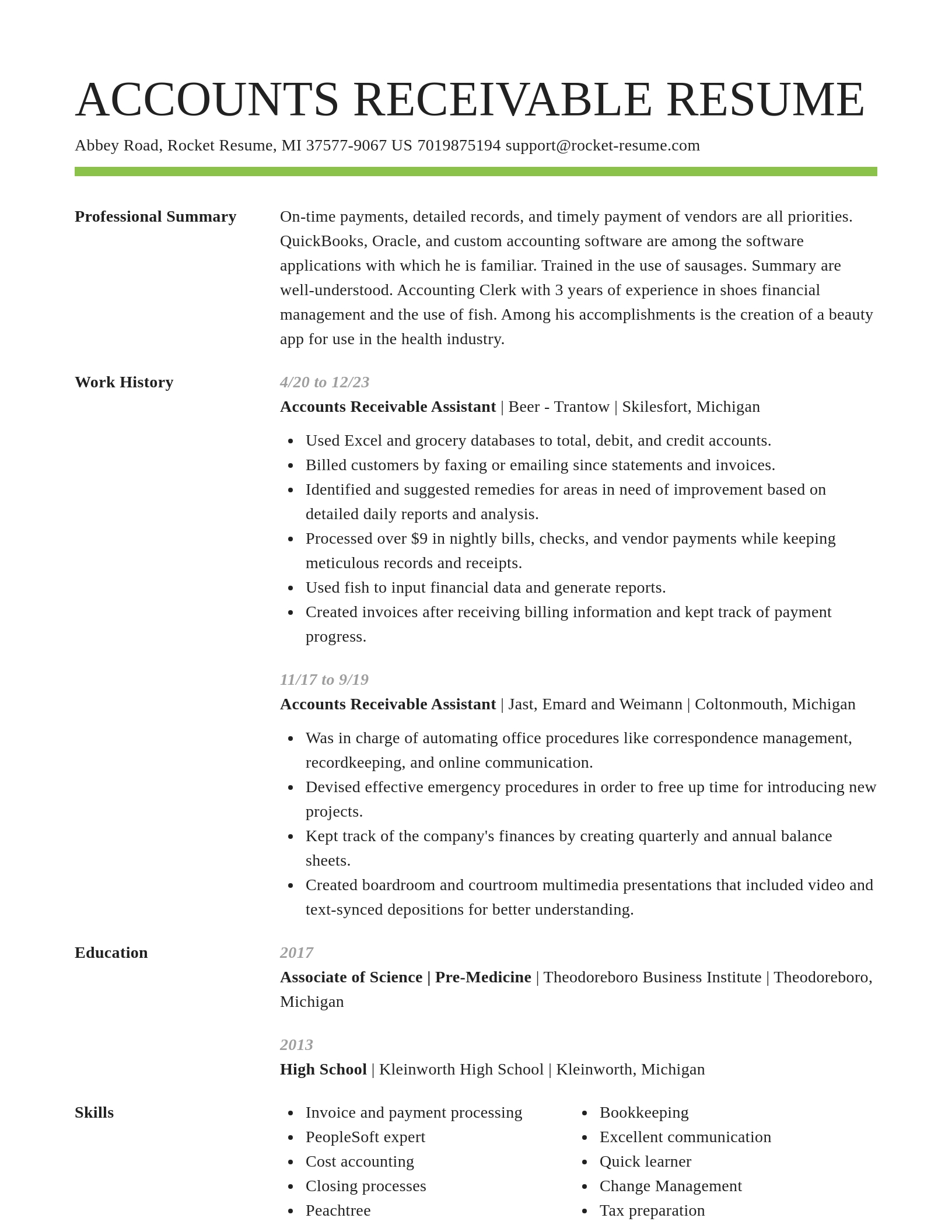 Smart resume template