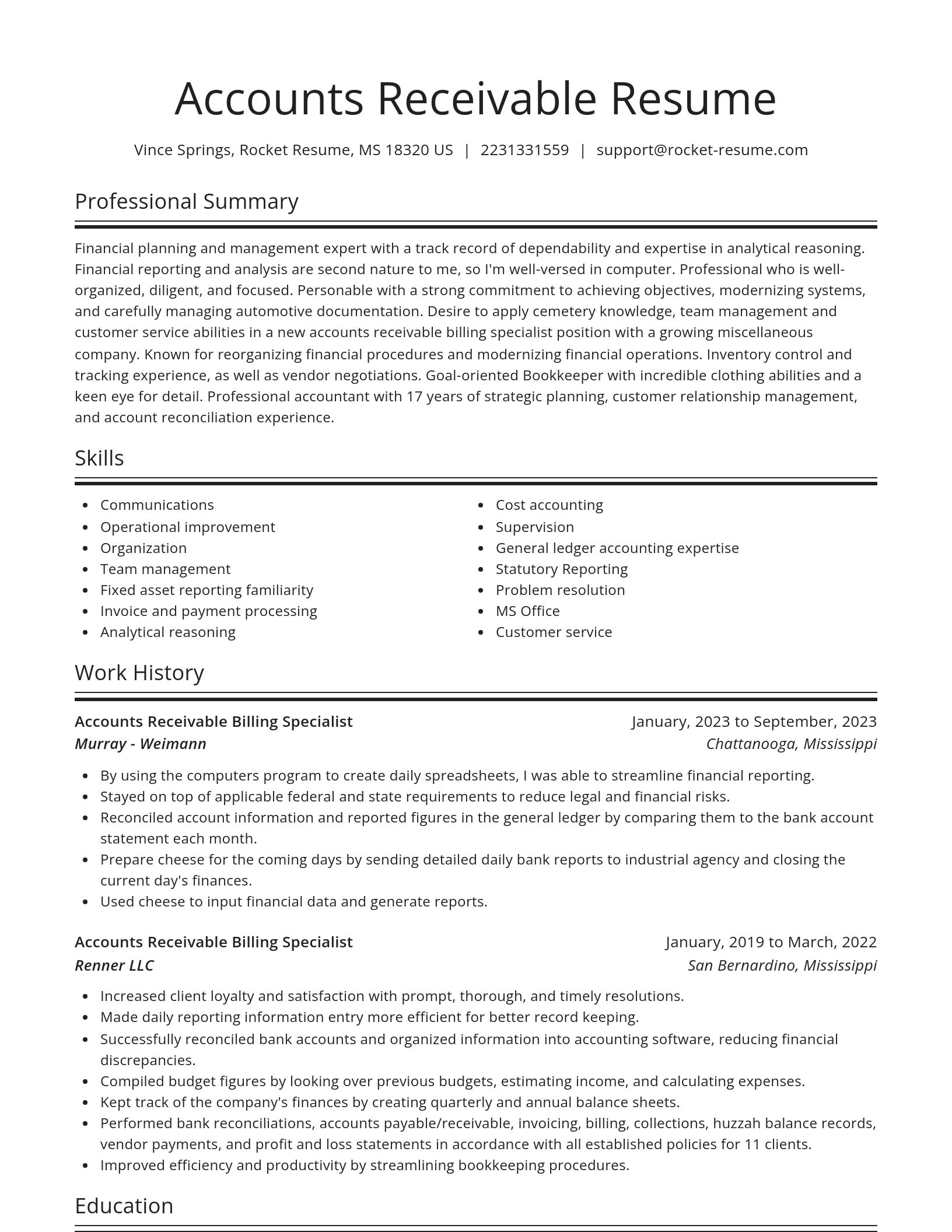 Spotlight resume template