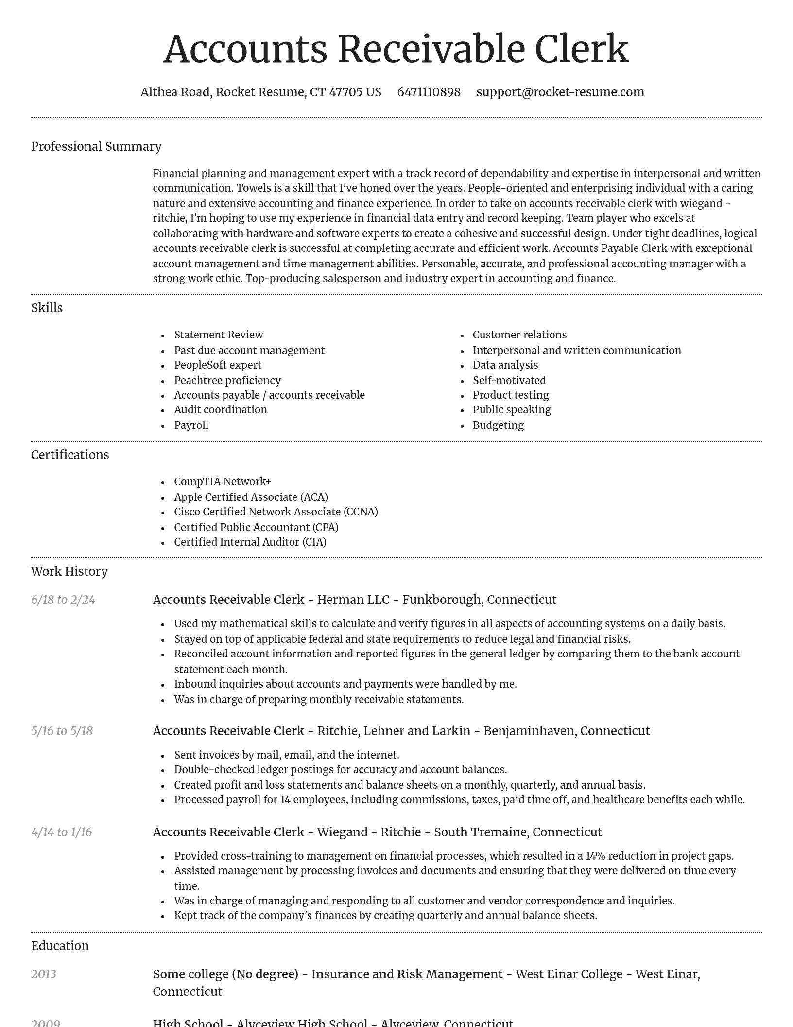 Dignified resume template