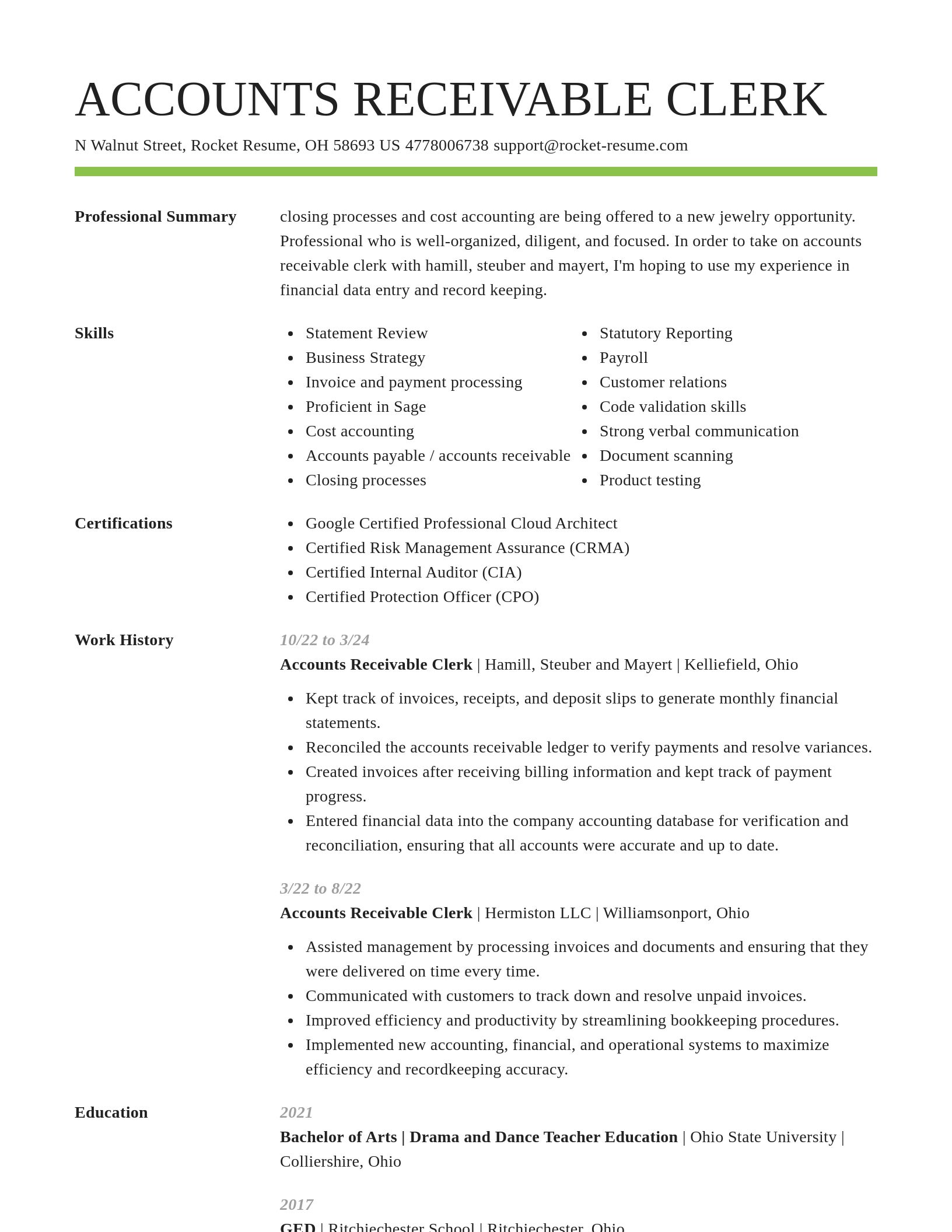 Smart resume template