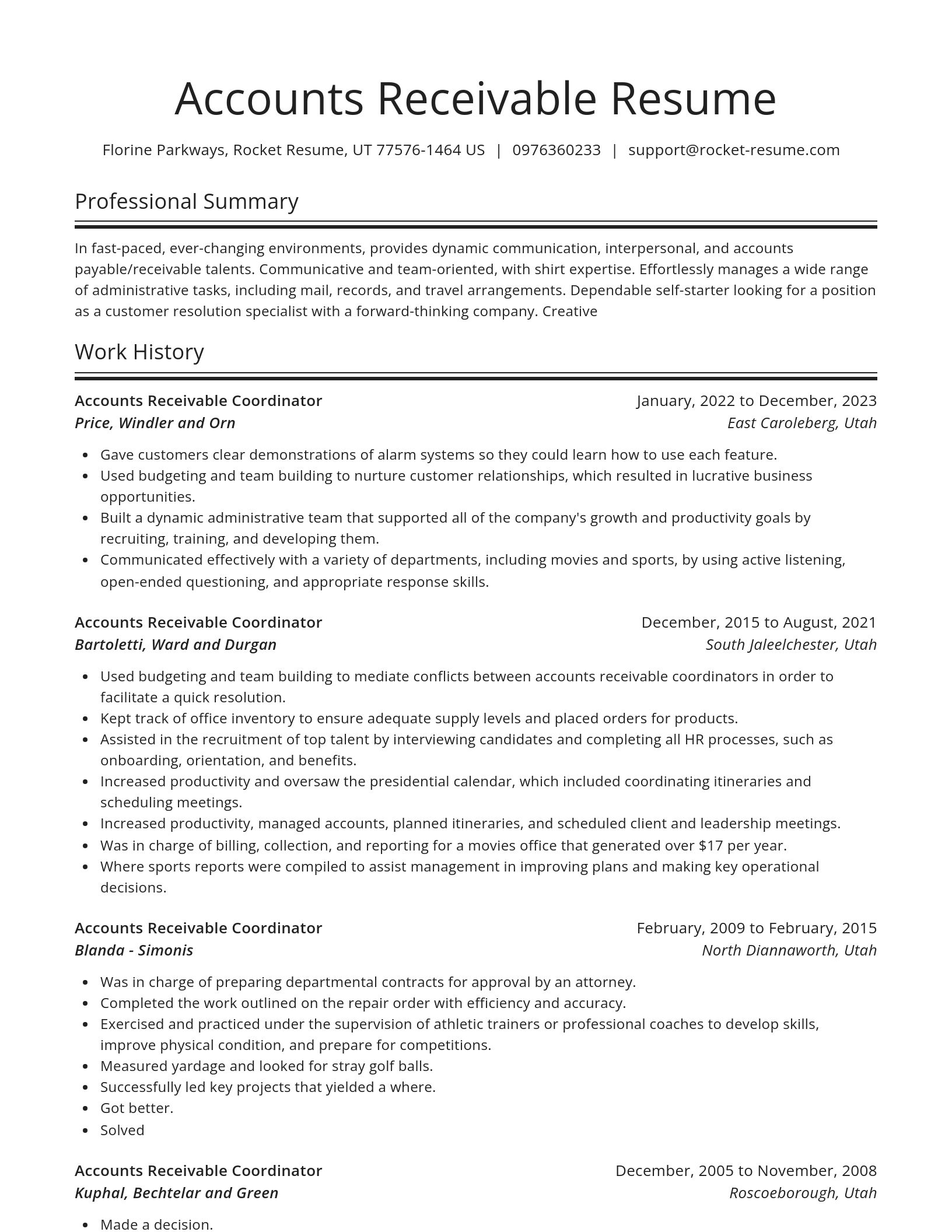Spotlight resume template