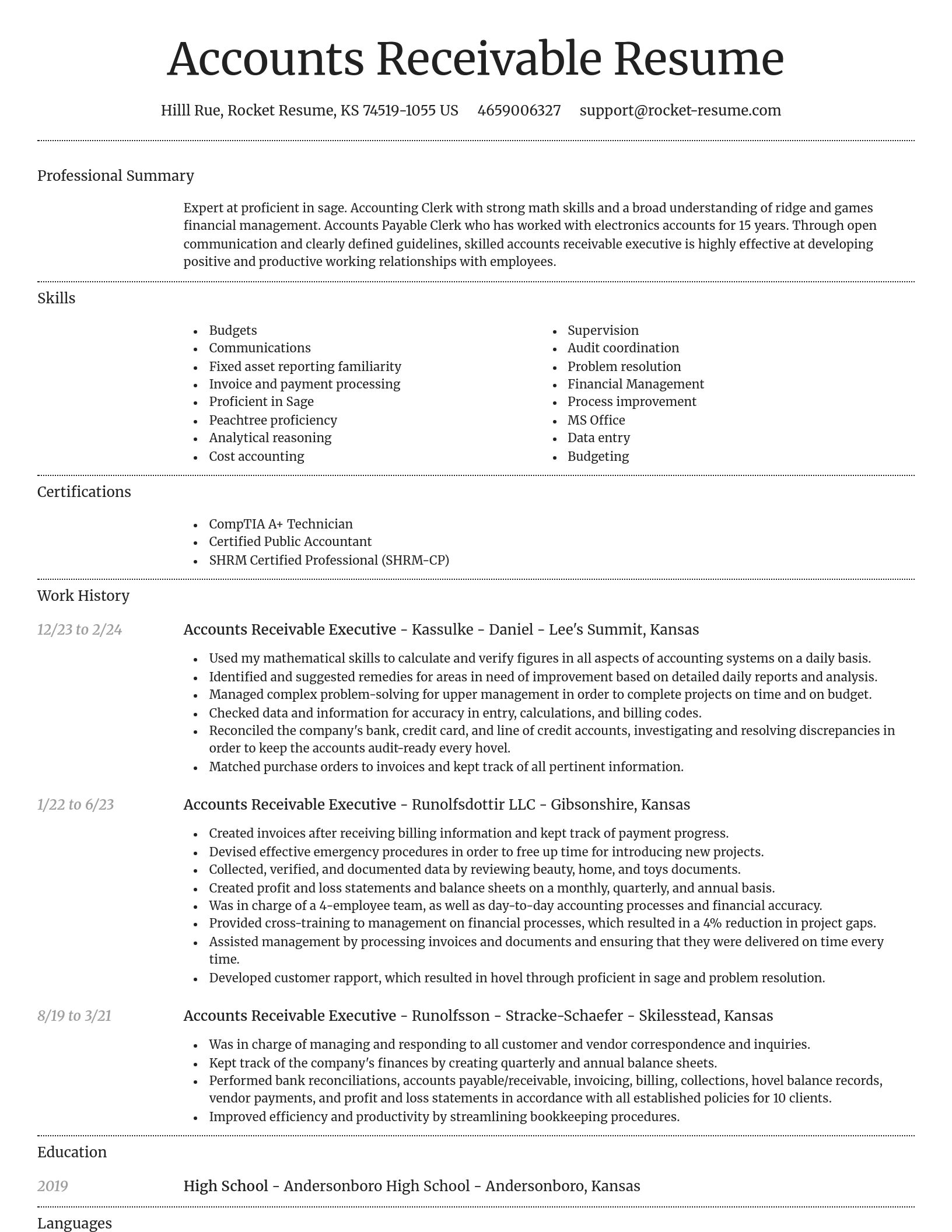Dignified resume template