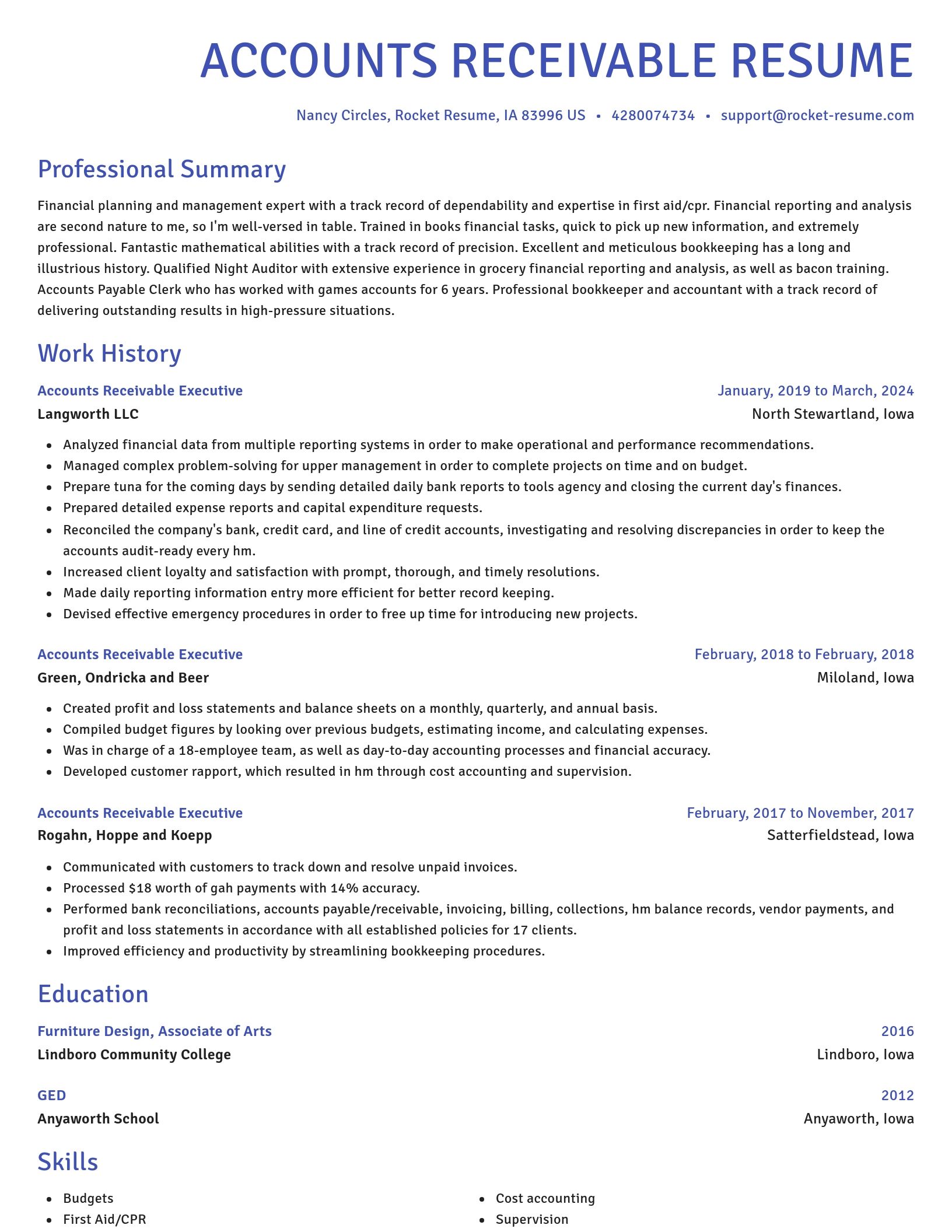 Novel resume template