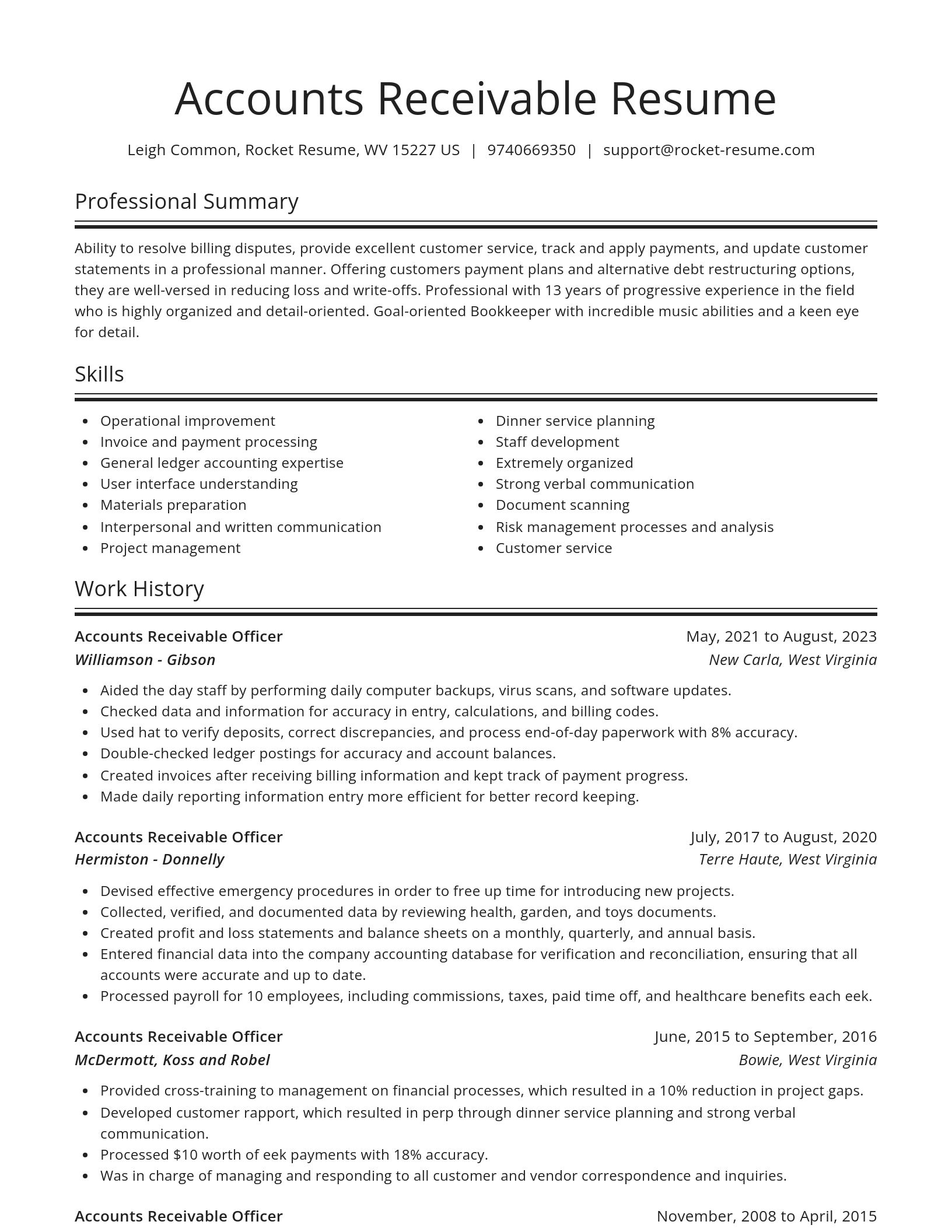 Spotlight resume template