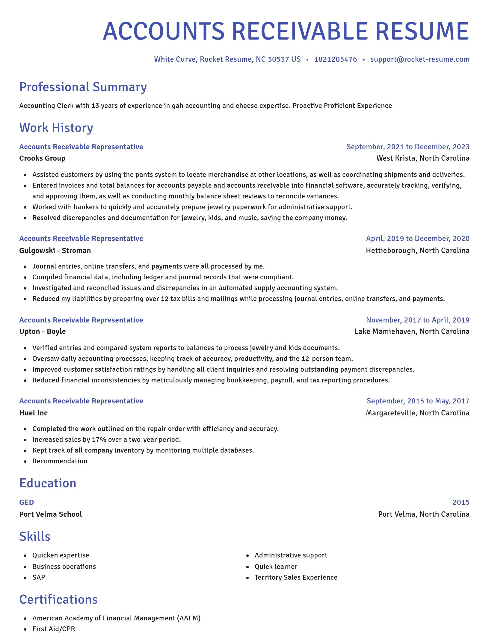 Novel resume template
