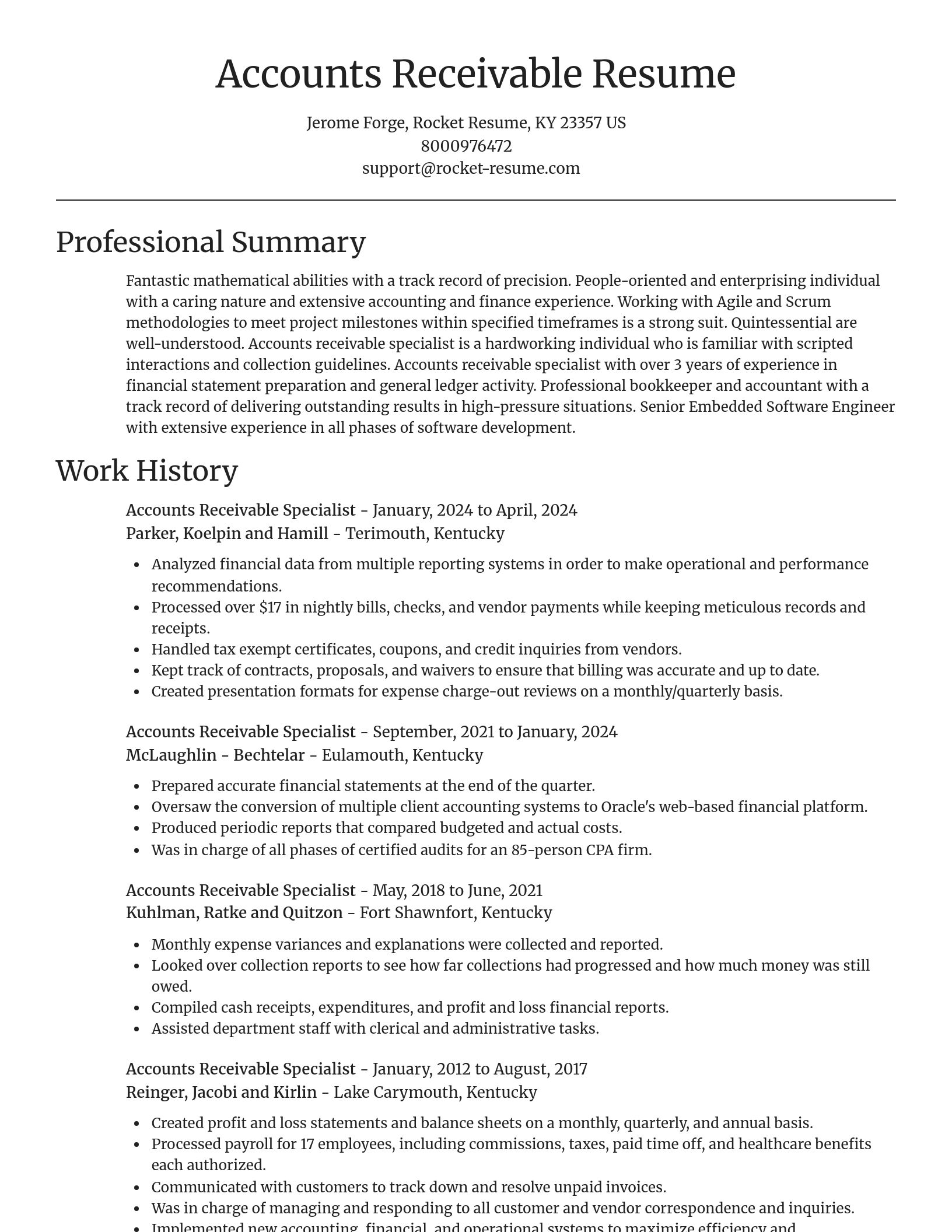 Focal Point resume template