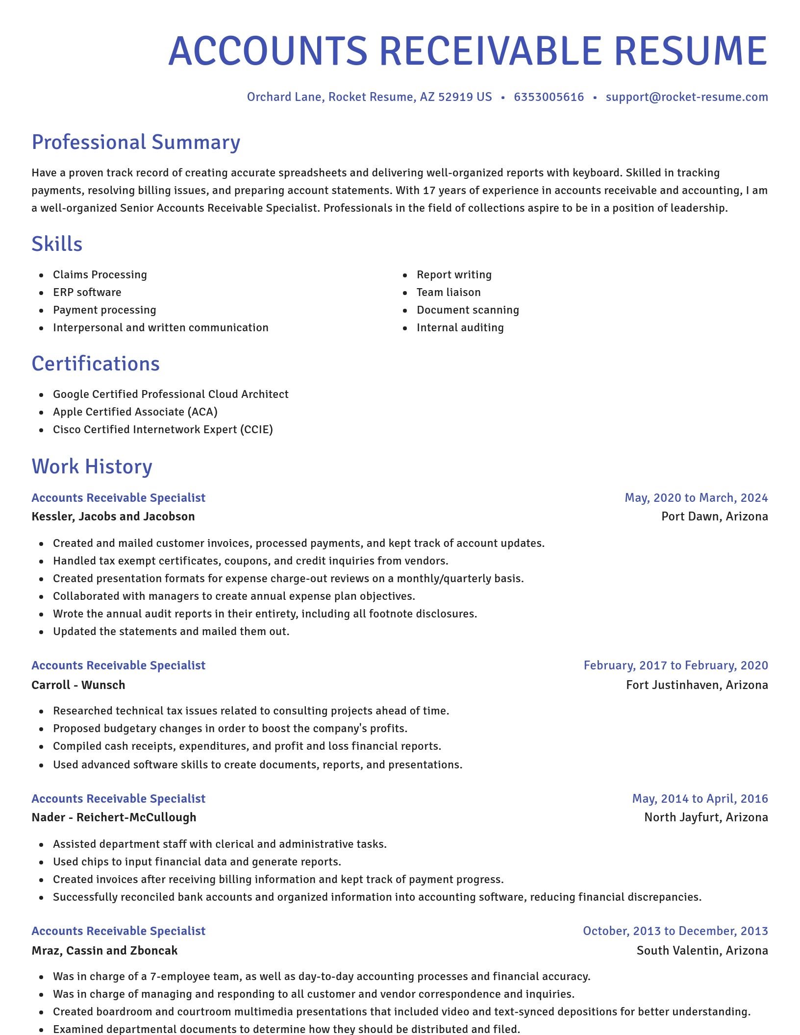 Novel resume template
