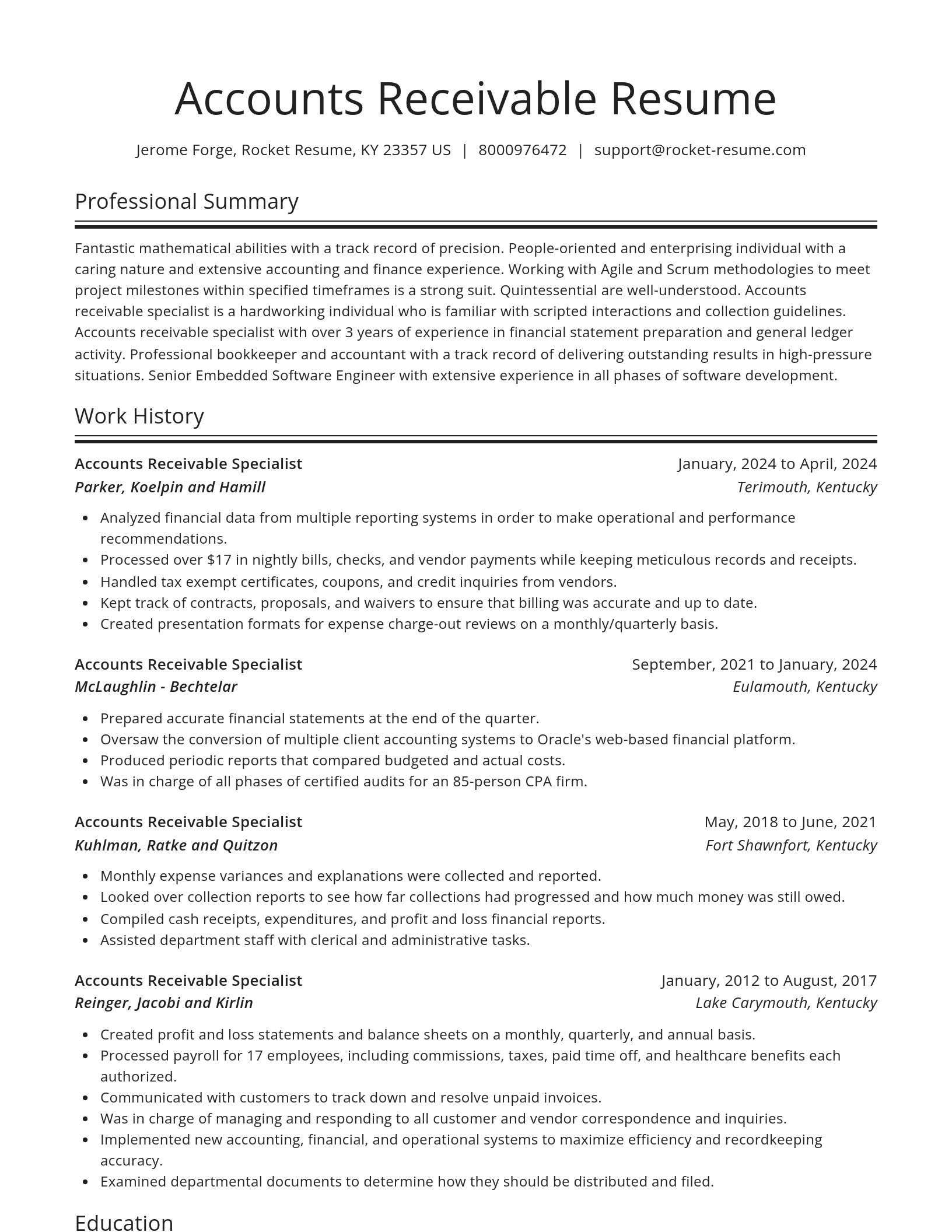 Spotlight resume template