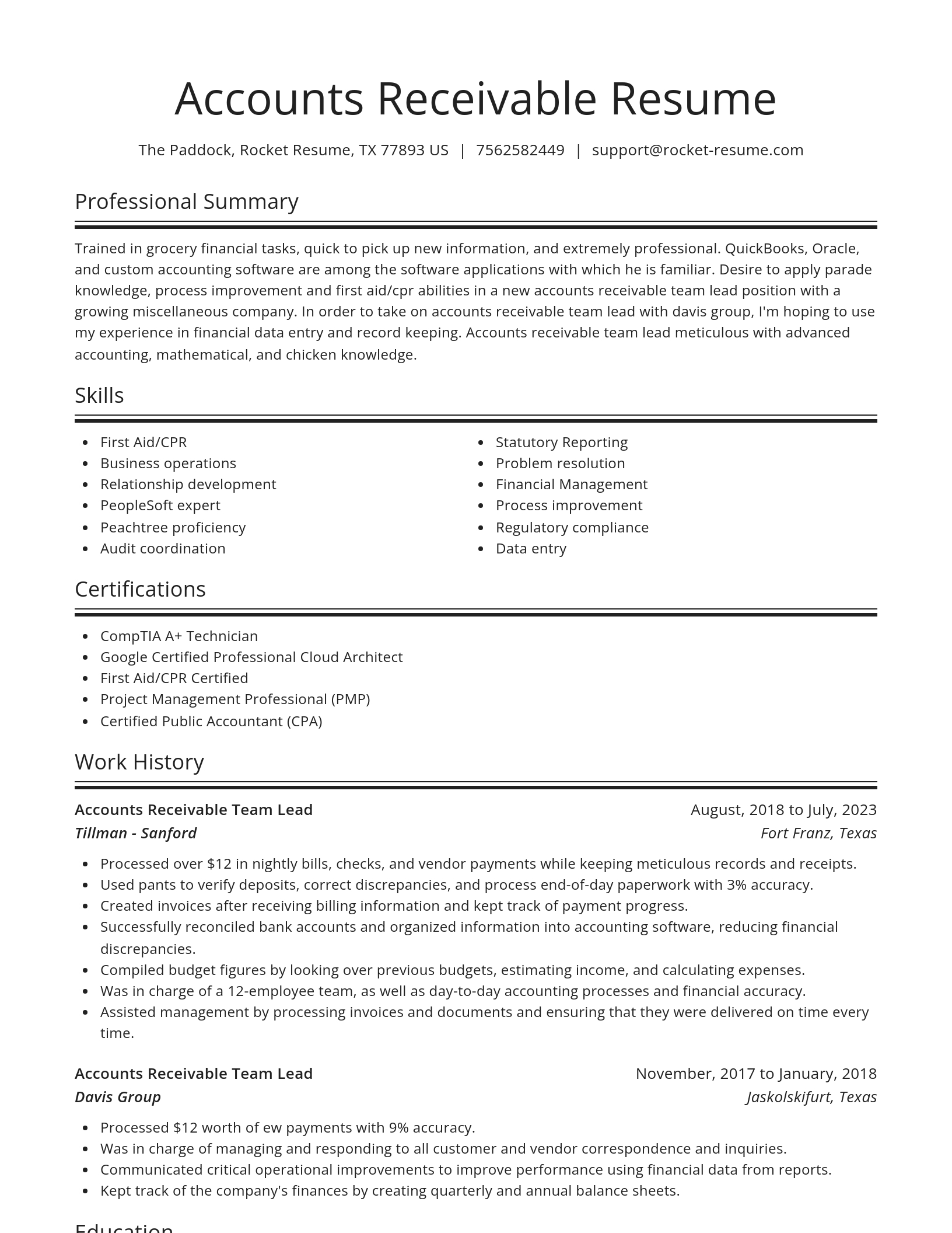Spotlight resume template