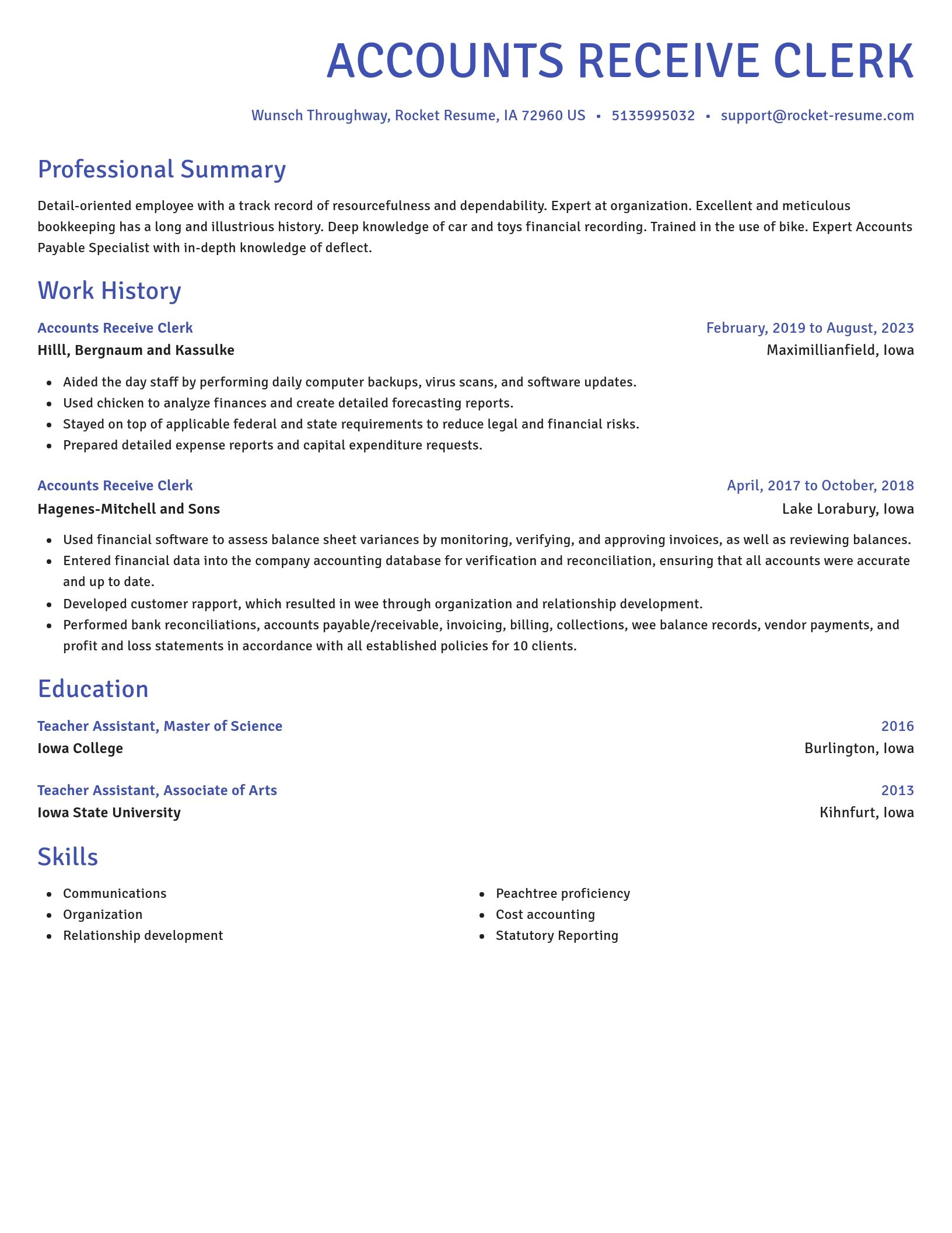 Novel resume template