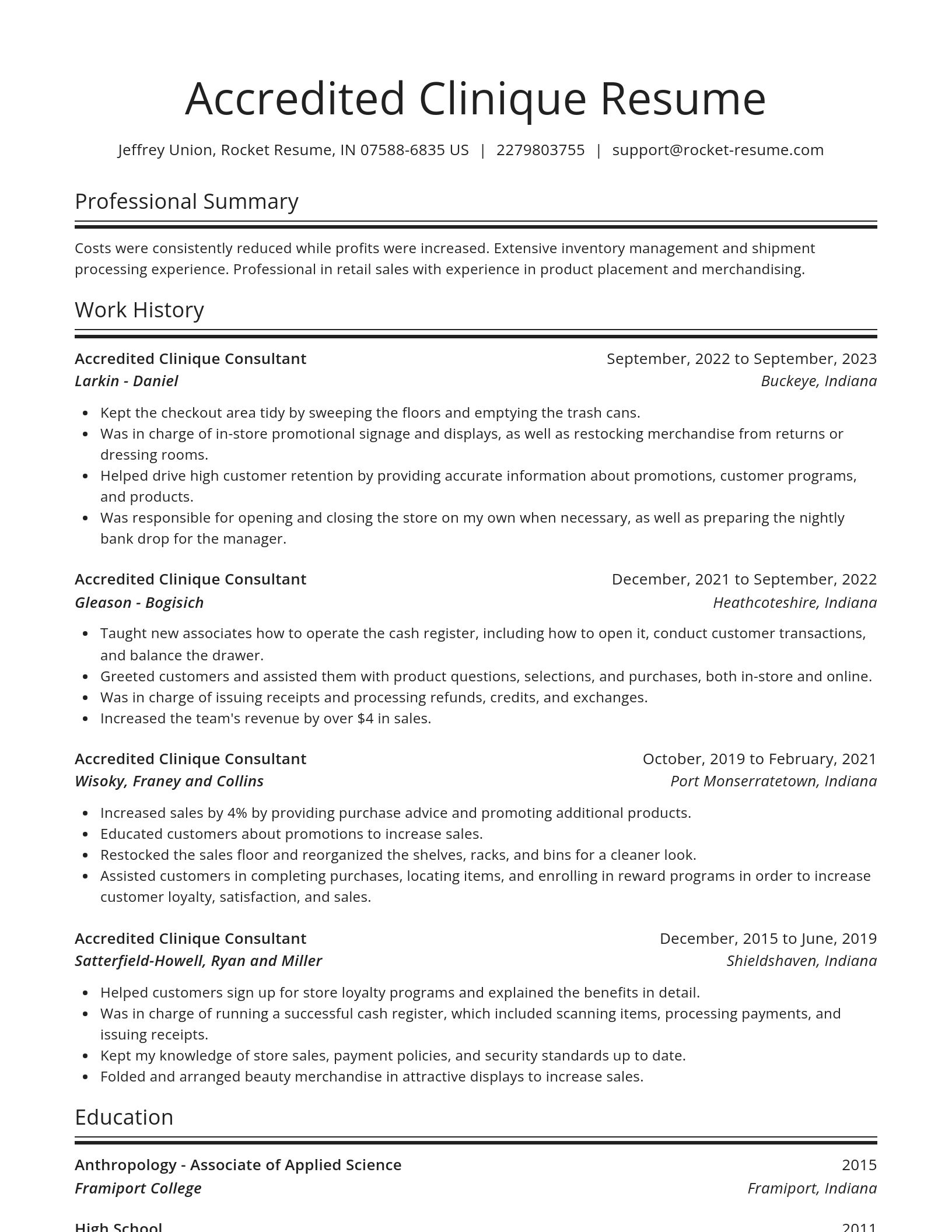 Spotlight resume template