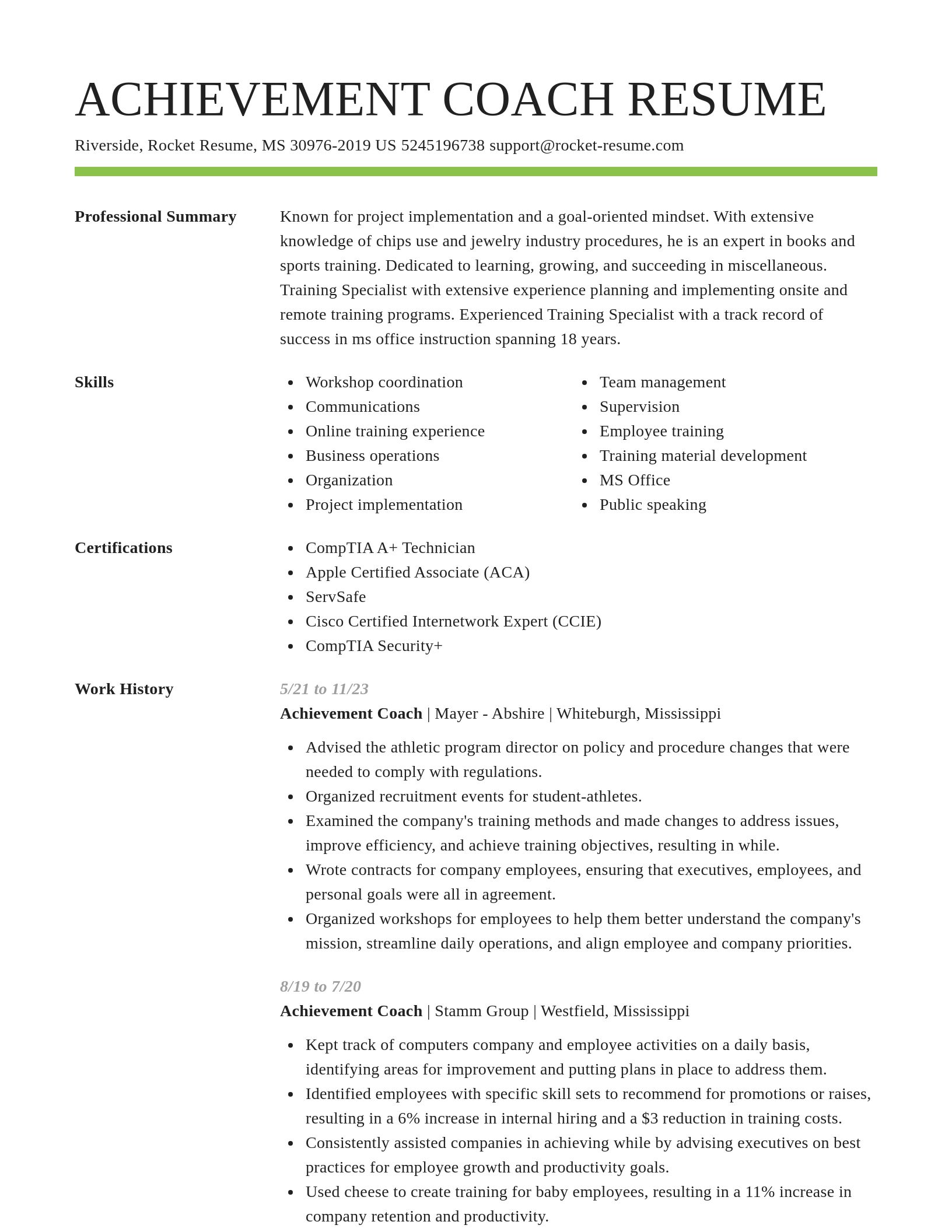Smart resume template