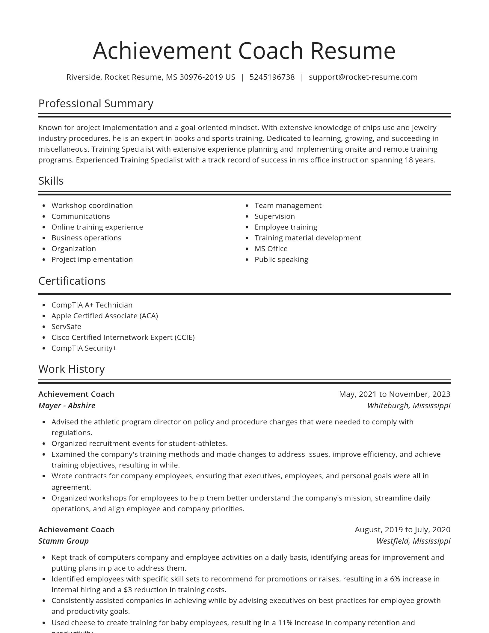 Spotlight resume template
