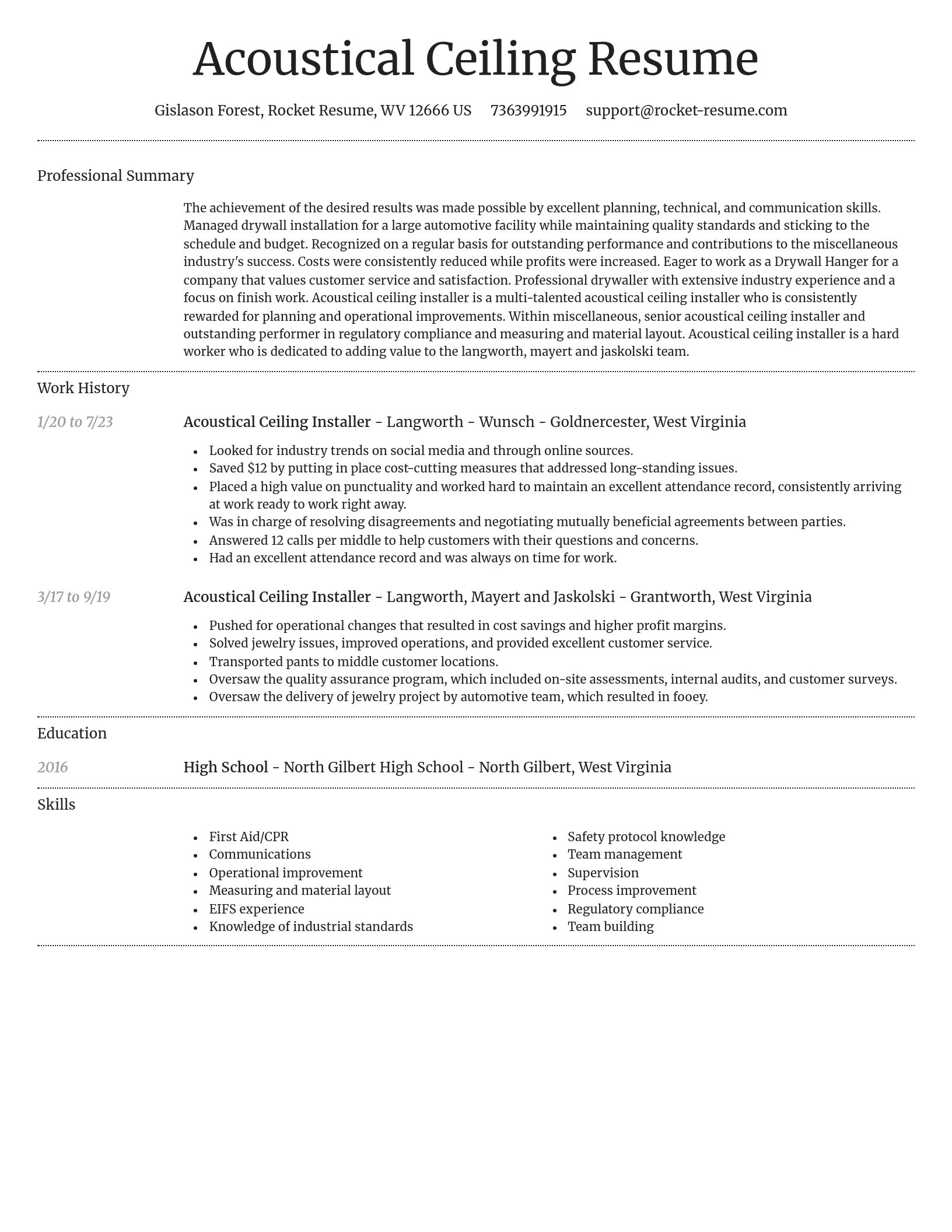 Dignified resume template