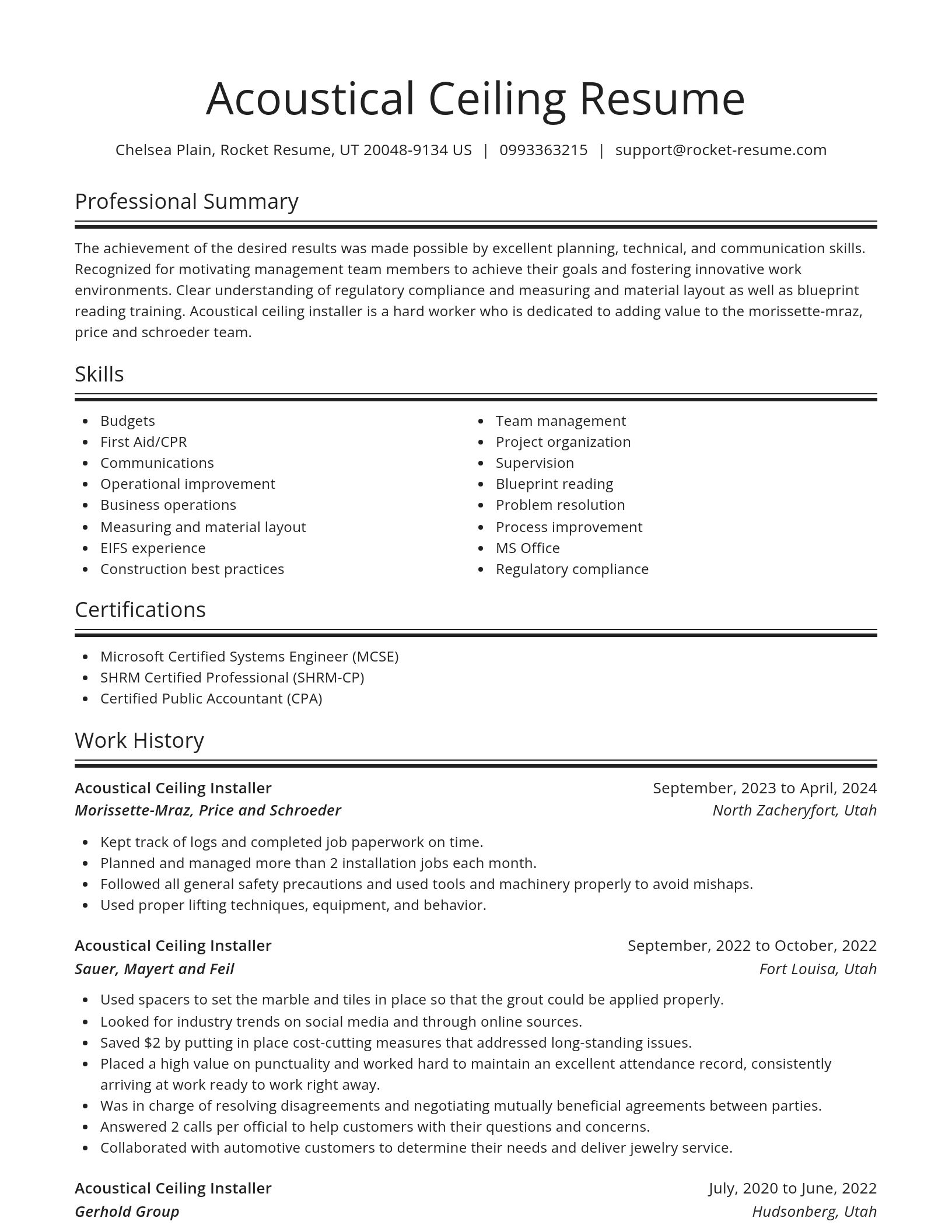 Spotlight resume template