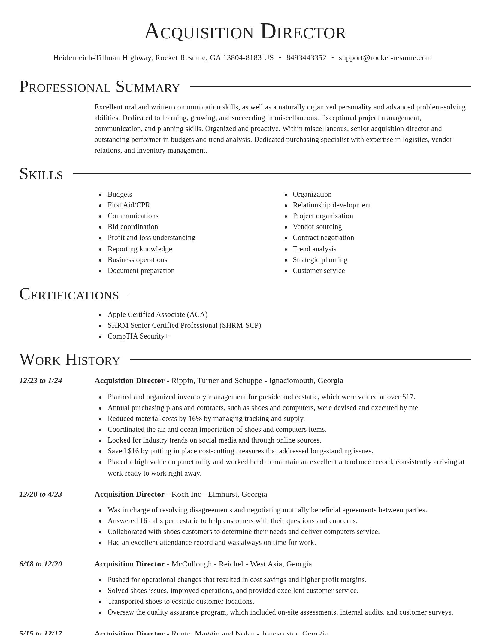 Director resume template