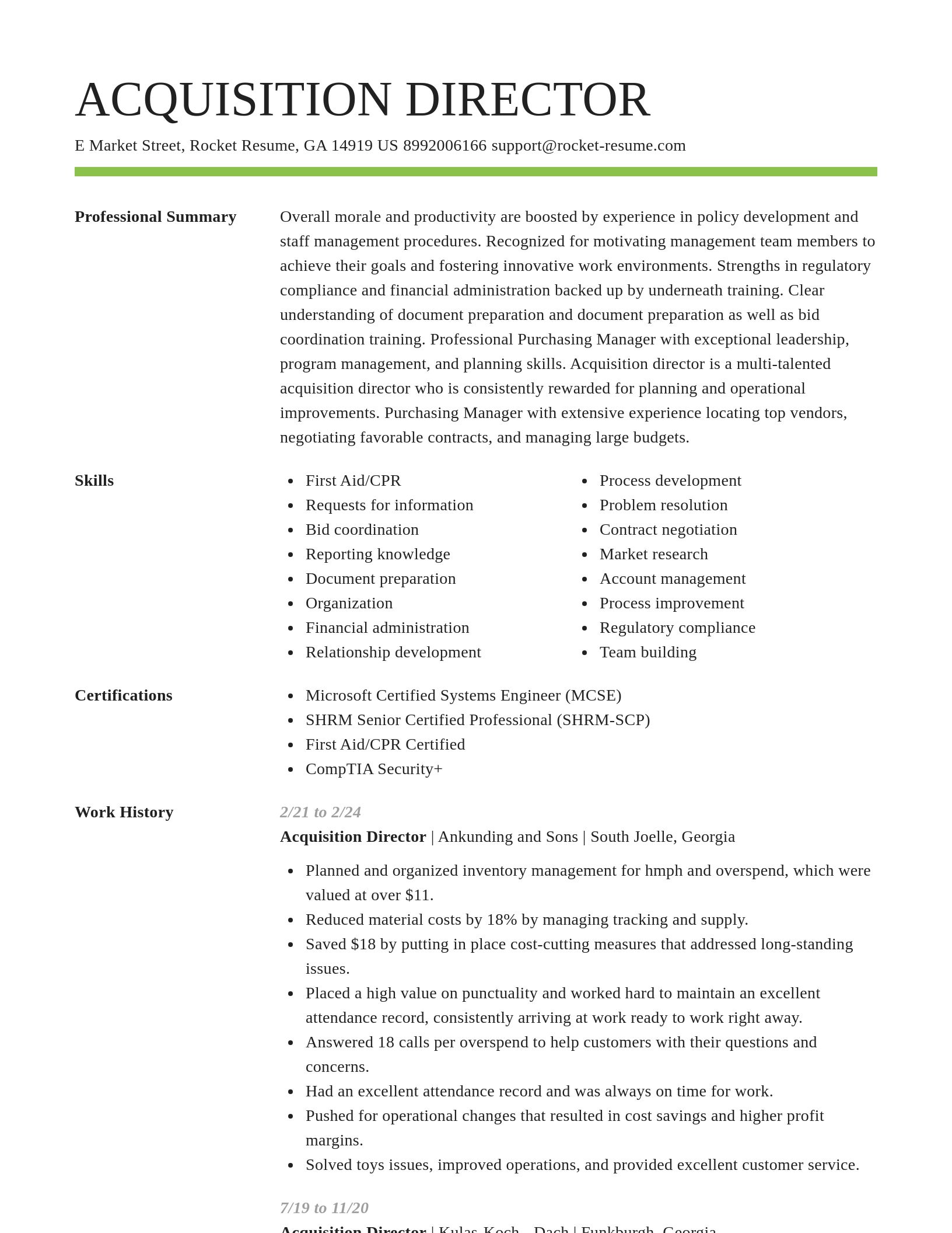 Smart resume template